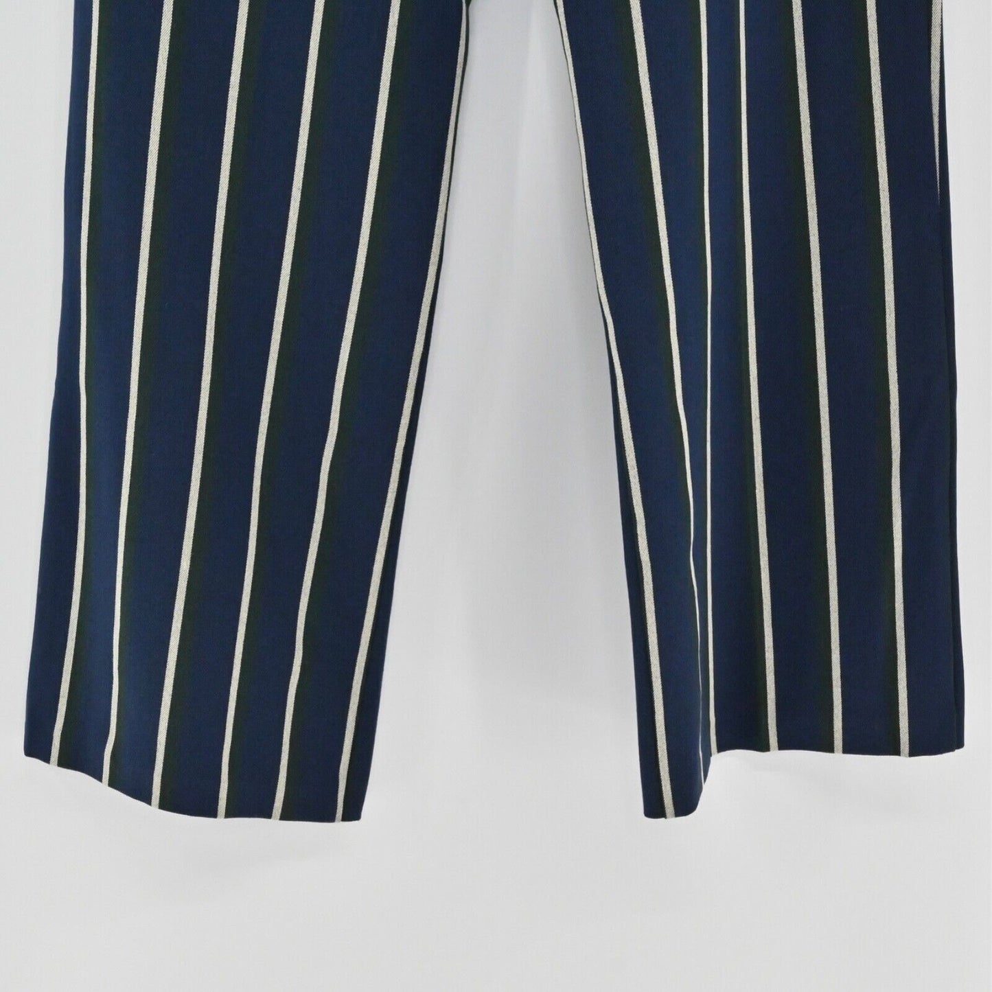 ASOS Pants Womens Size 4 Pleated Trouser Blue Green Stripe High Rise Academia