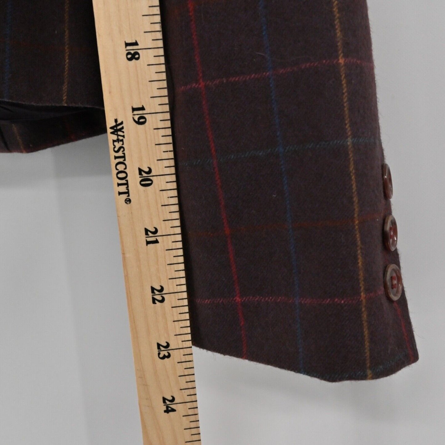 Vtg CARLISLE Blazer Womens Sz 6 Purple Windowpane Plaid Crop Double Breasted 80s