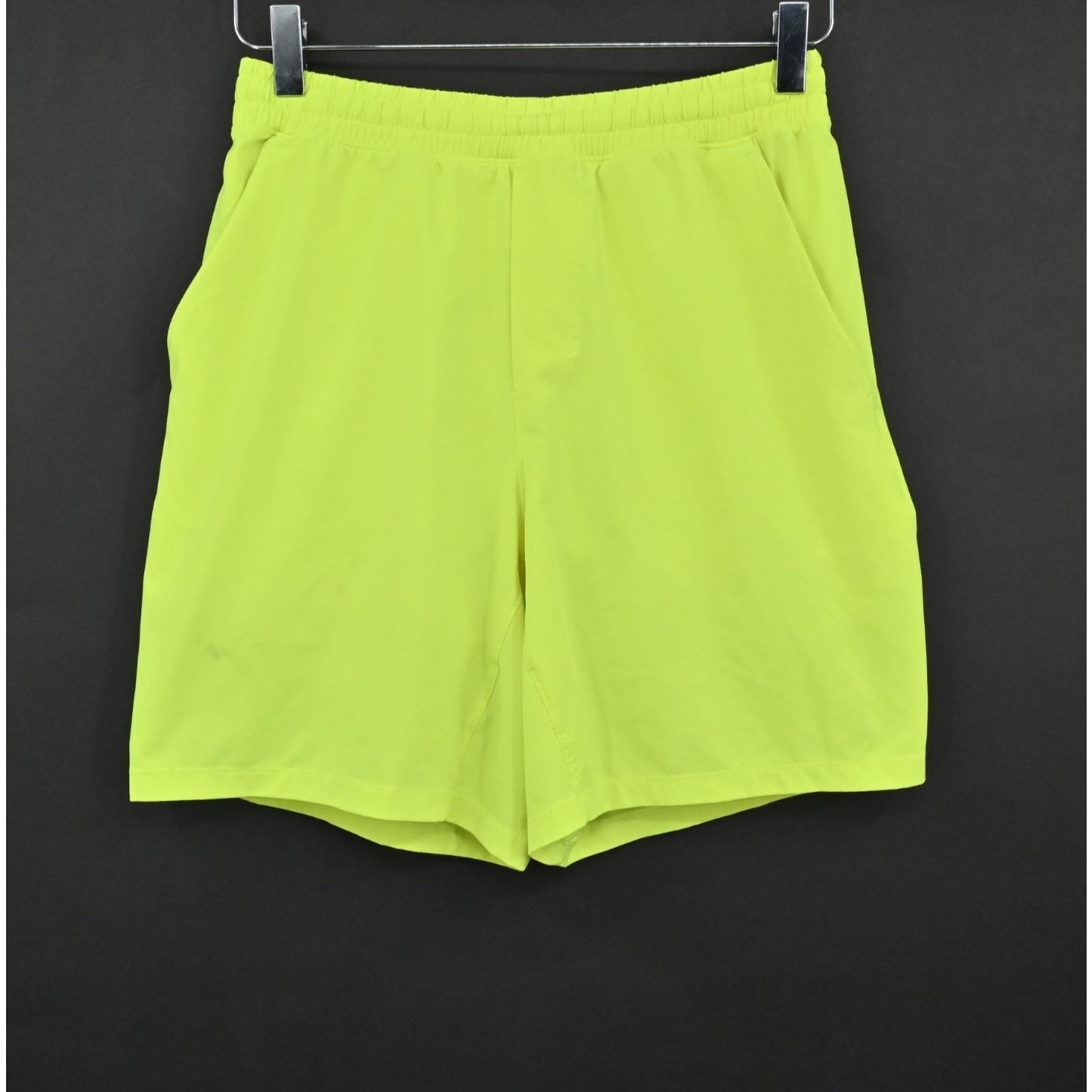 LULULEMON Athletic Shorts Mens Size S Pace Breaker 7" Neon Yellow Gym Workout