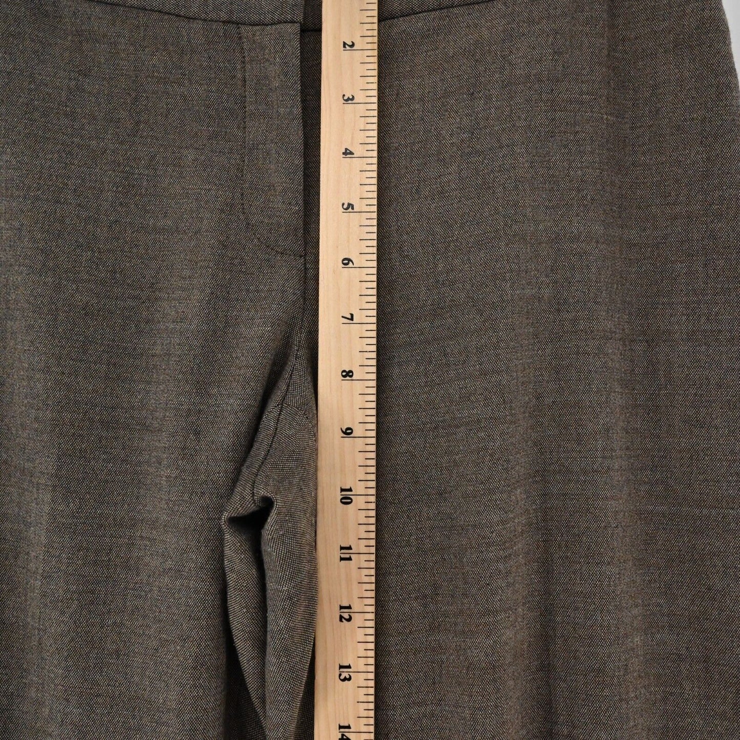 ELIE TAHARI Pants Womens Size 6 Brown Wool Flare Leg Mid Rise Classic Trousers