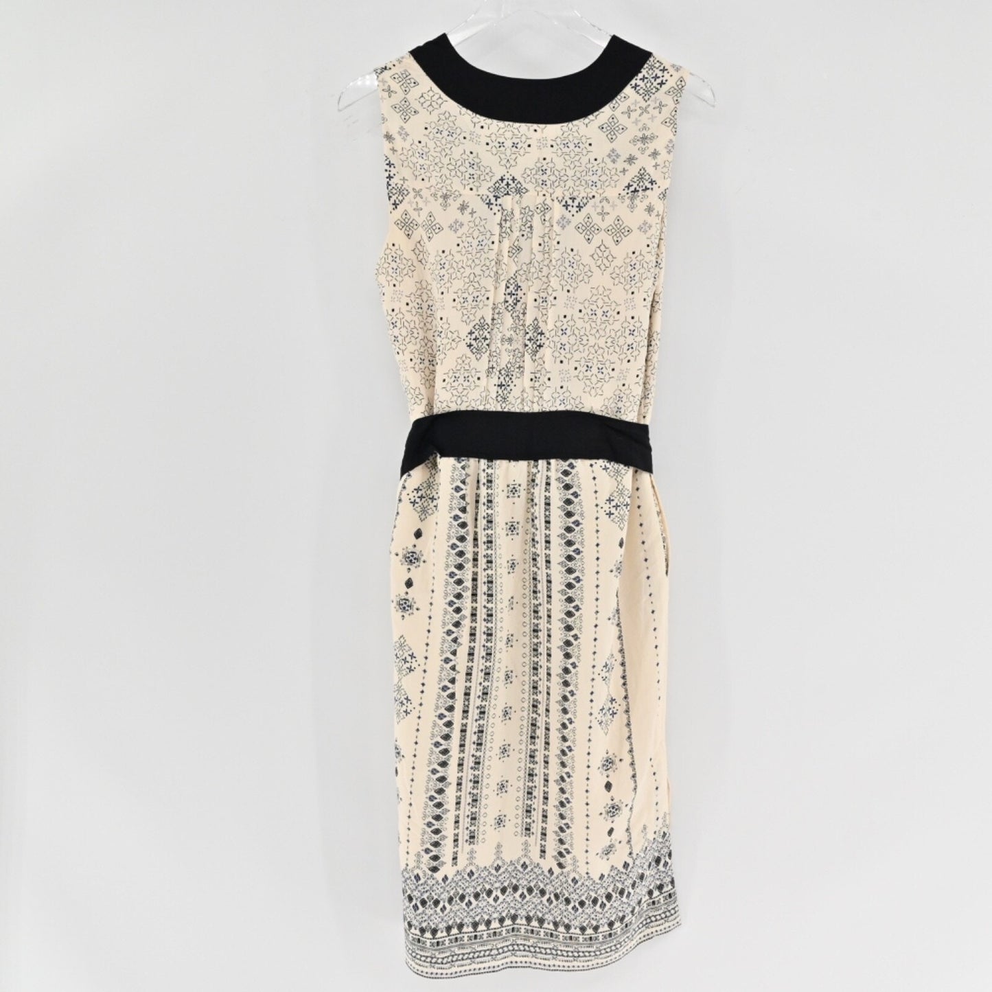 Anthropologie Womens Even Tide Shift Dress Size 4 HD IN PARIS Ivory Boho Print
