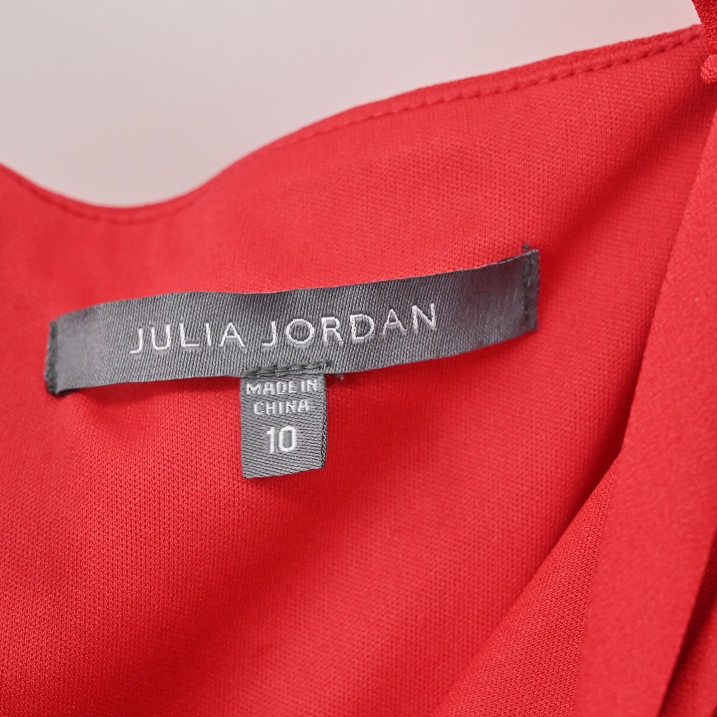 JULIA JORDAN Dress Size 10 Twist Knot Front Pleated Puff Sleeve Apple Red NEW