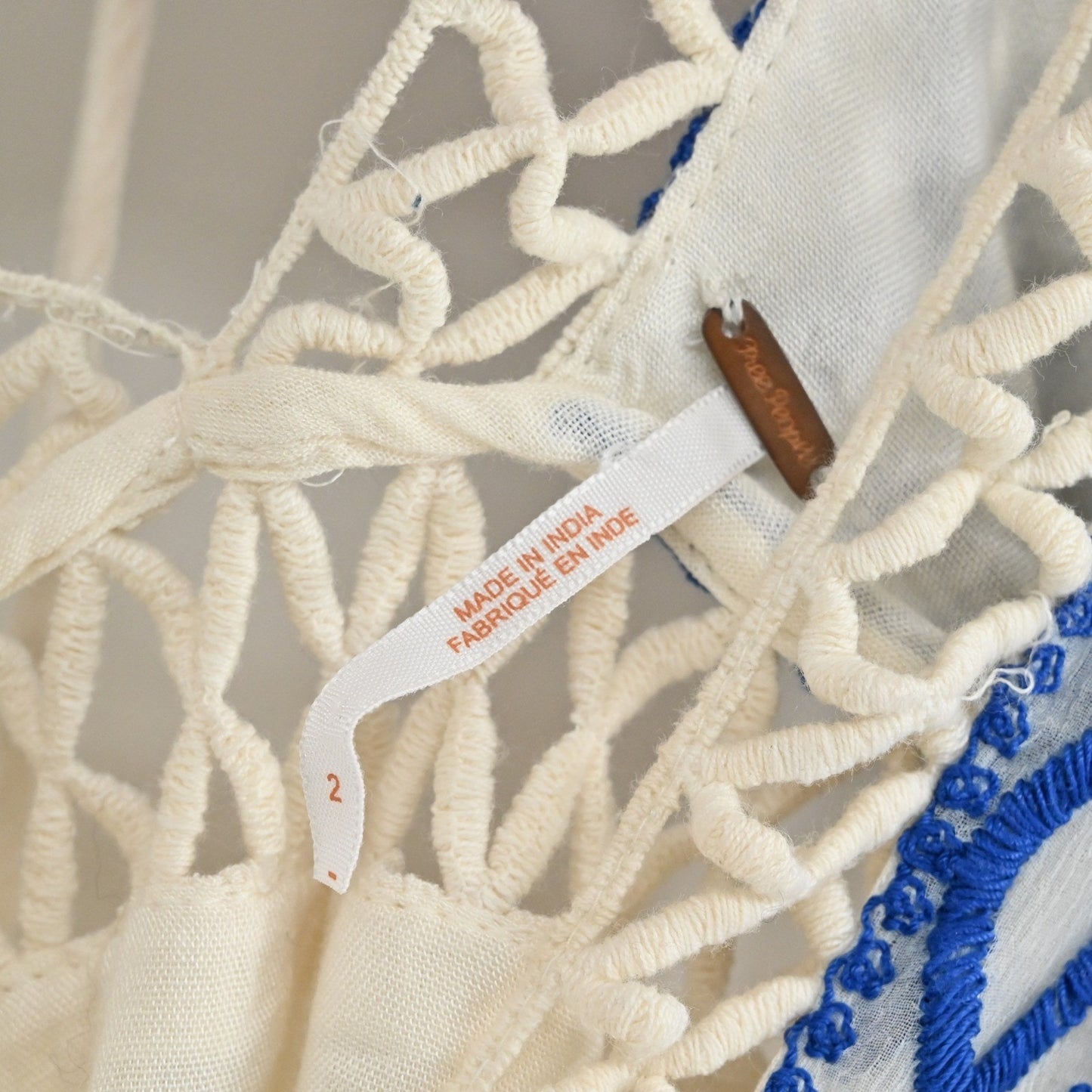 Free People Dusk Till Dawn Dress Sz 2 Blue Embroidered Bohemian Festival Tiered