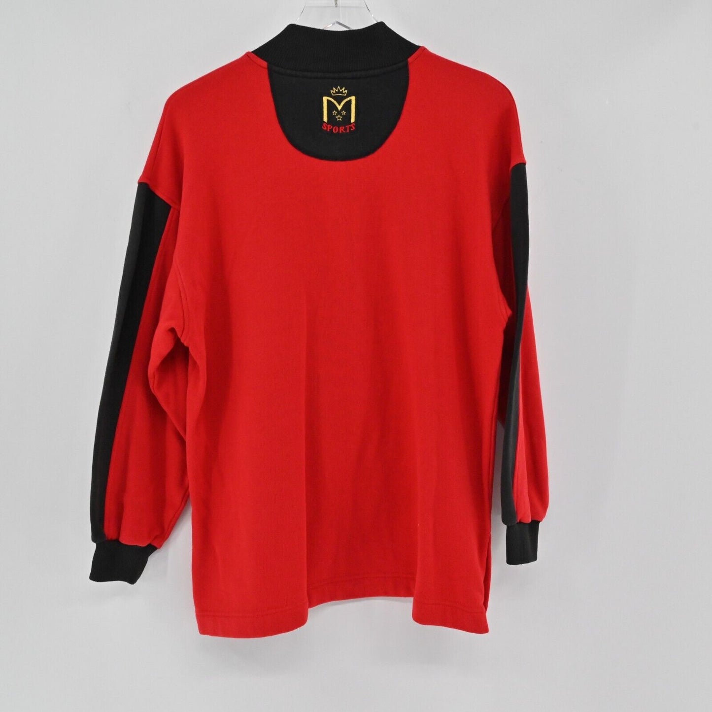 Vtg MONDI Sweatshirt Womens Sz EUR 34 Red Black Cotton Half Zip Sports Logo 90s