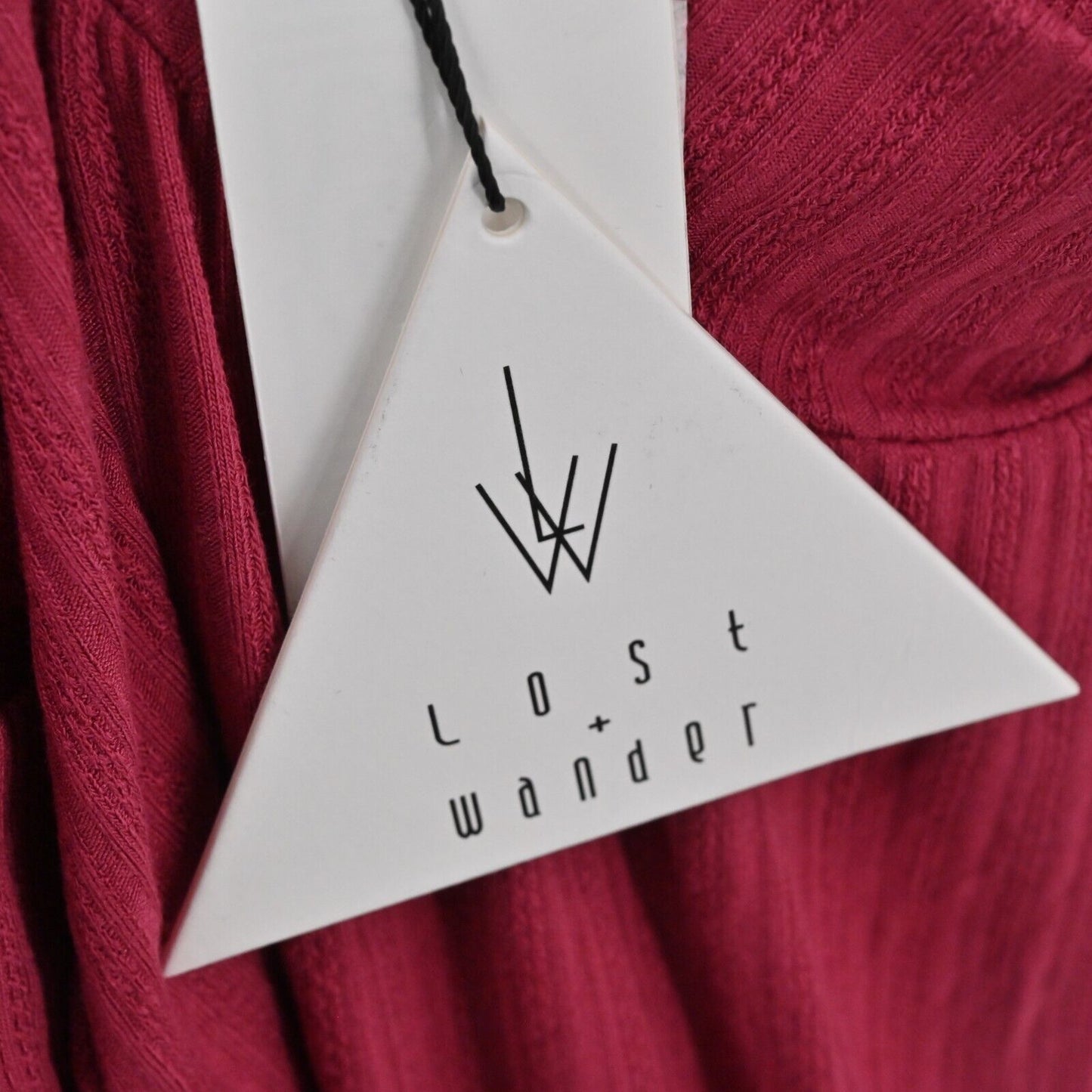 LOST WANDER Top Womens Sz XS Pink Smocked Hem Blouse Mock Neck Long Sleeve NEW