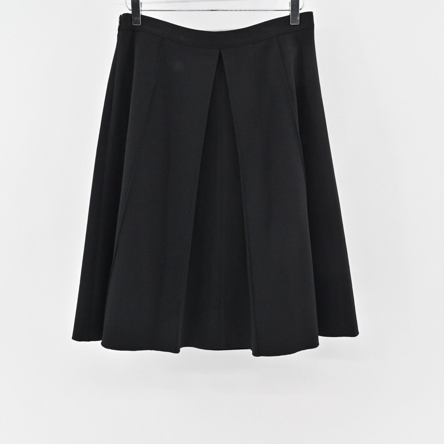 LES COPAINS Skirt Size 46 Black Knee Length Pleated A Line Jersey Stretch Retro