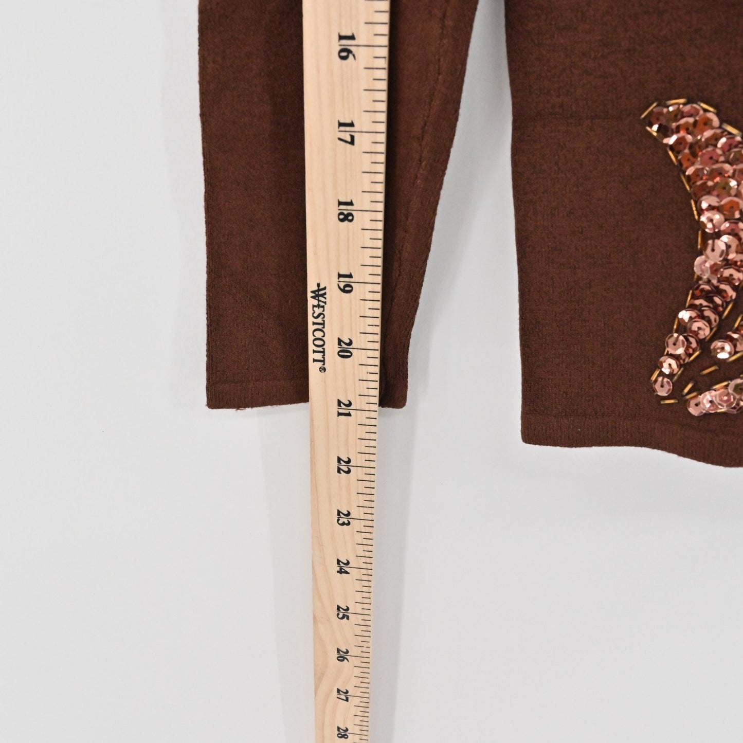 Vtg Y2k Sequin Floral Sweater Womens Size XS Brown Knit Beaded Hippie Dead Stock