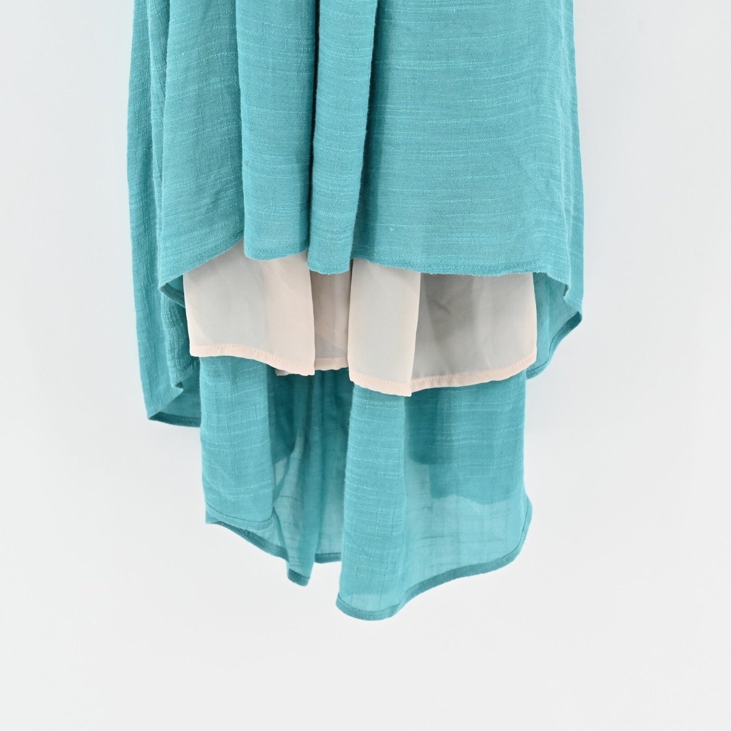KAREN ZAMBOS Dress Size M Blue Sleeveless Embroidered Detail Open Back Relaxed