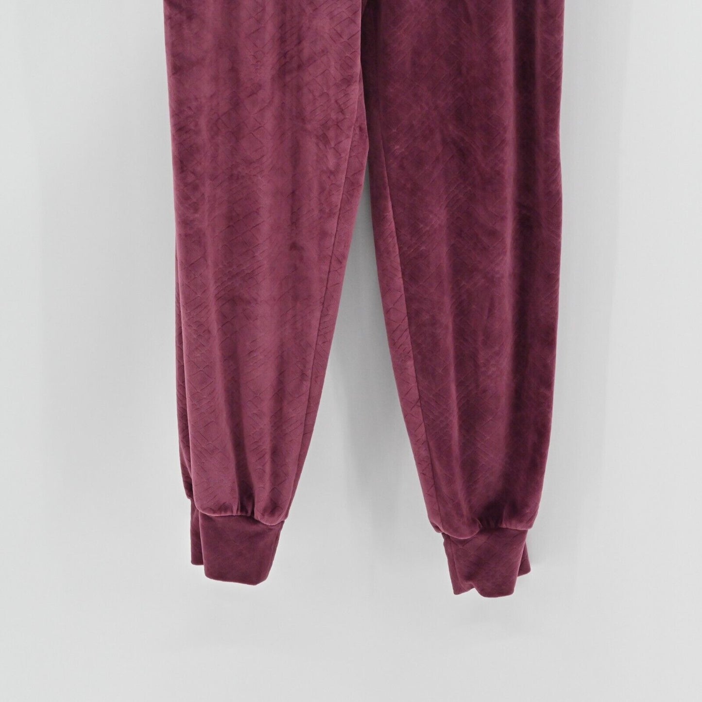 VICTORIAS SECRET Pants Womens XS Maroon Velour Quilted Joggers Loungewear Comfy