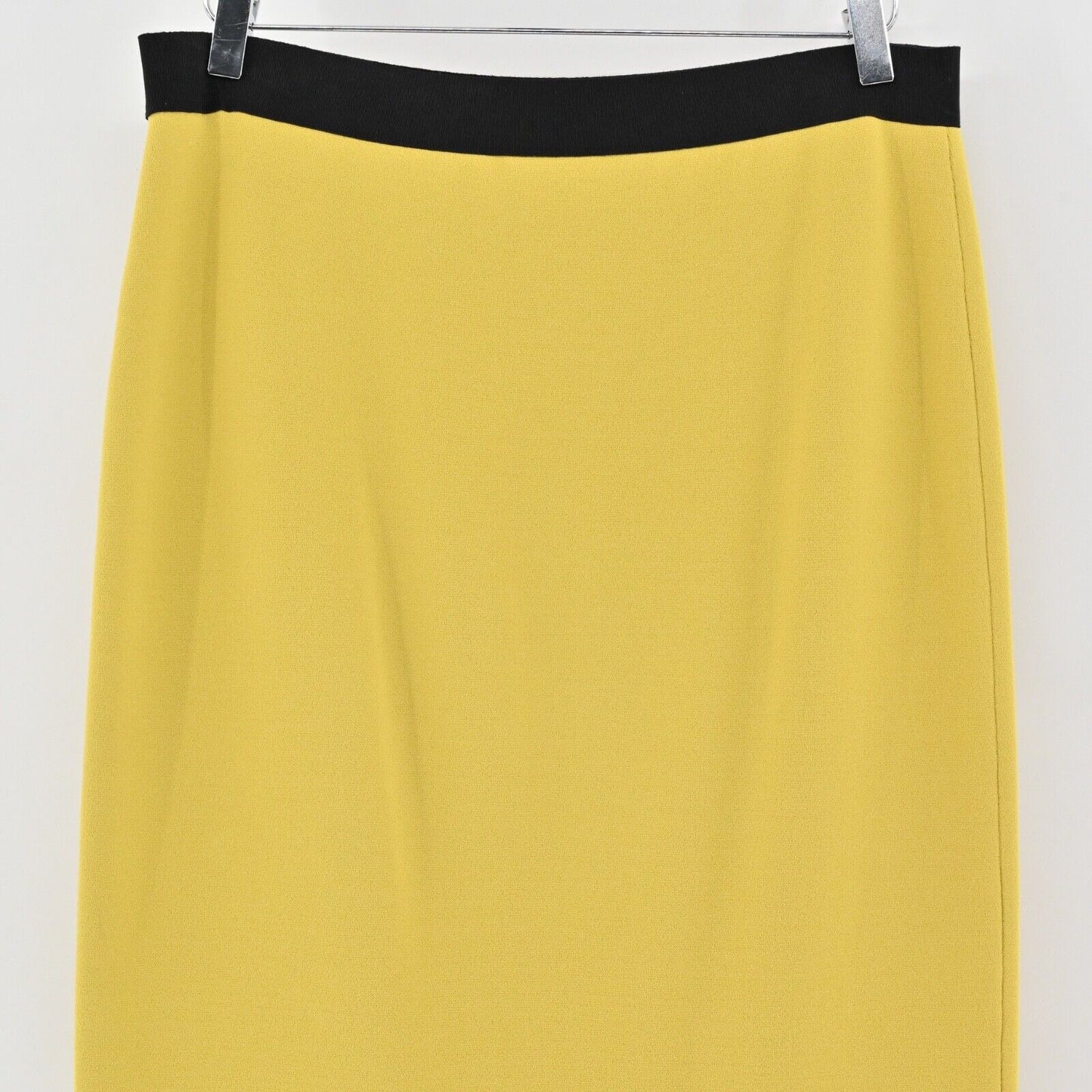 LES COPAINS Skirt Size 46 Yellow Knit Knee Length Elastic Waist Pencil Career
