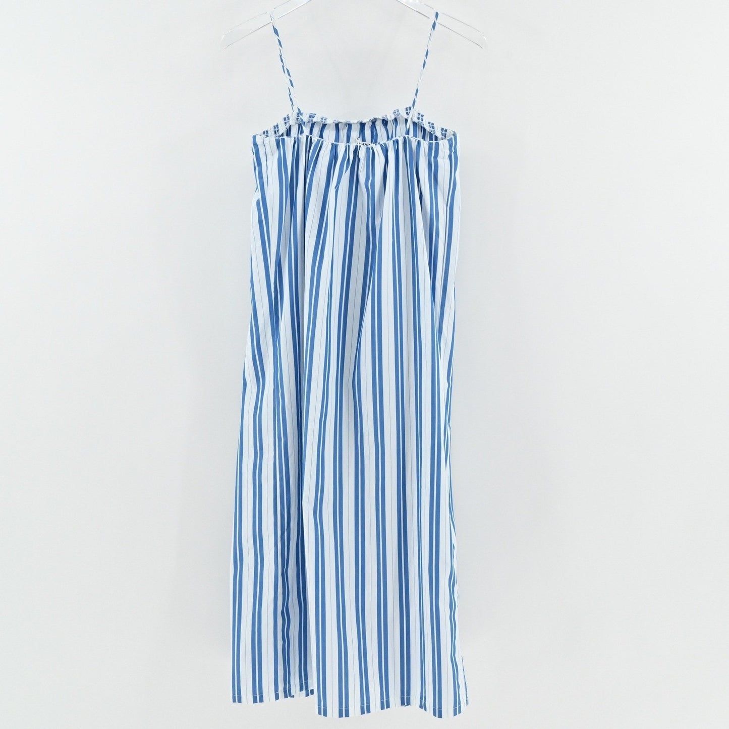 GANNI Blue Striped Midi Dress Size 8 / 10 Organic Cotton Nautical Coastal Summer