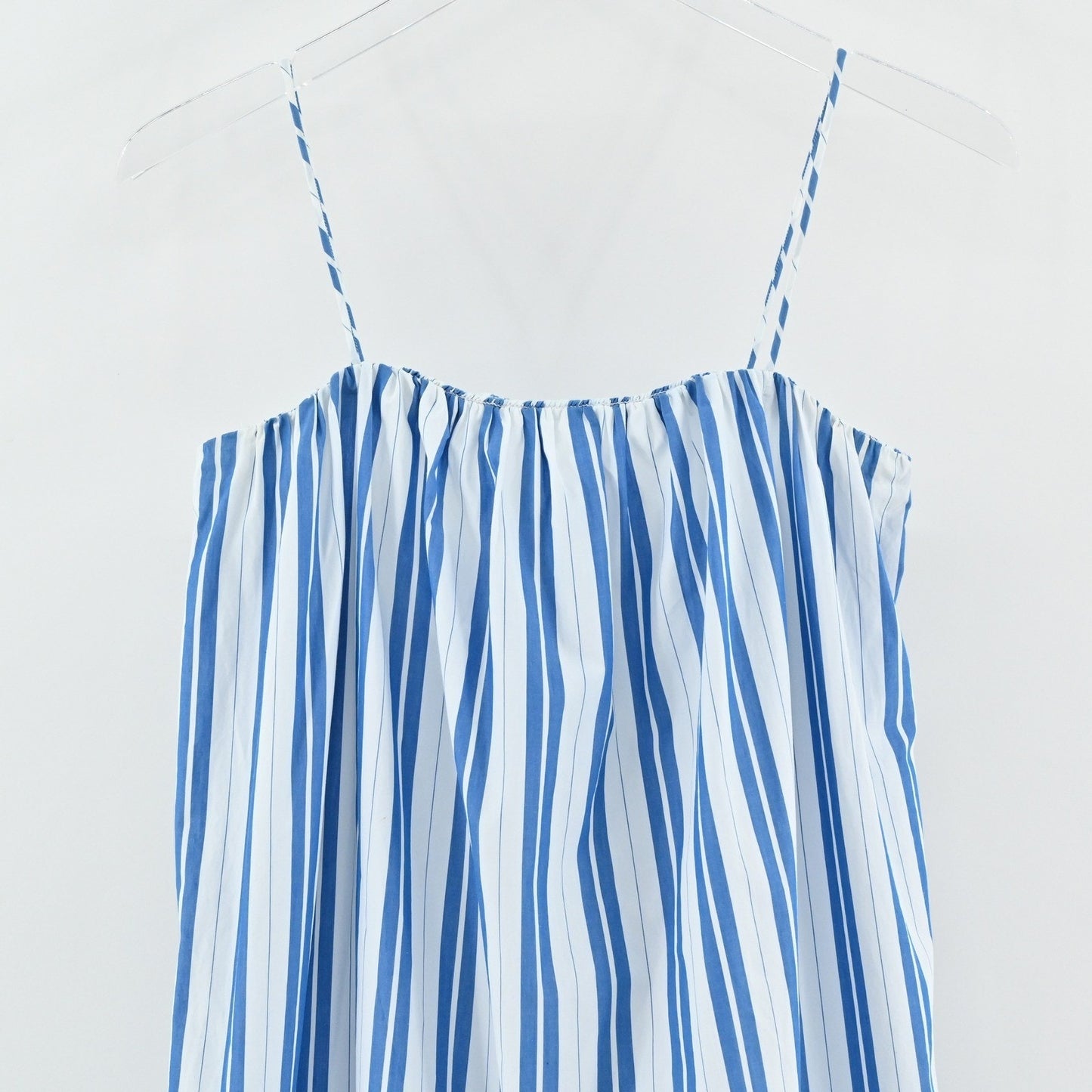 GANNI Blue Striped Midi Dress Size 8 / 10 Organic Cotton Nautical Coastal Summer