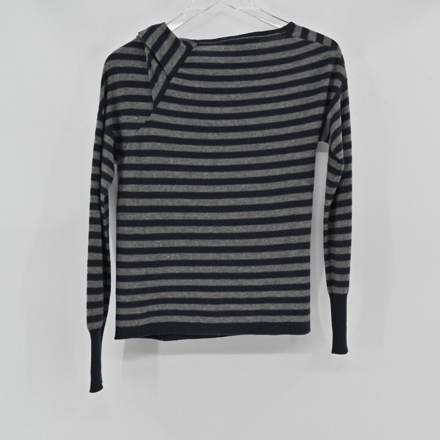 LES COPAINS Sweater Womens Size M Wool Striped Twist Shoulder Boat Neck Capsule