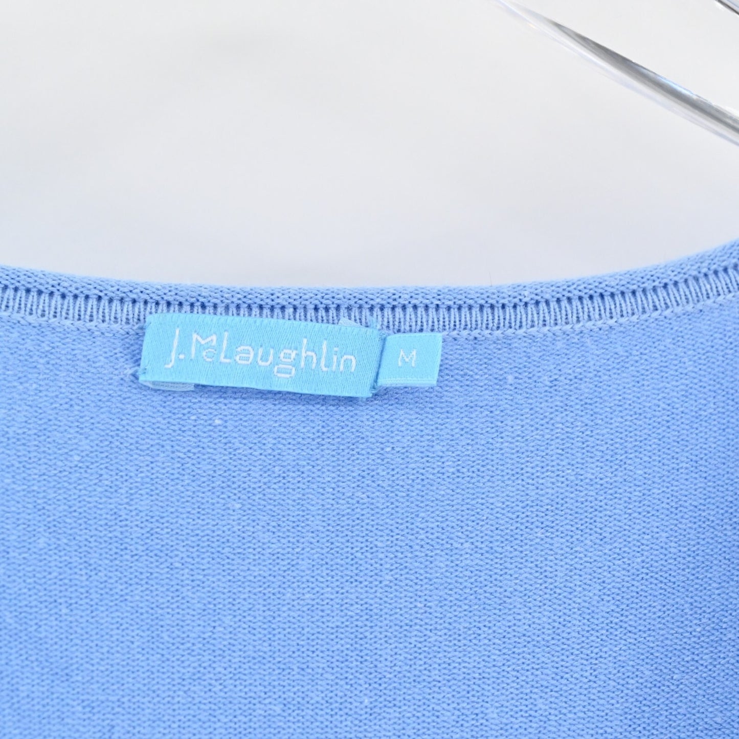 J MCLAUGHLIN Cardigan Sweater Womens Size M Solid Blue Cotton Modal Blend Knit