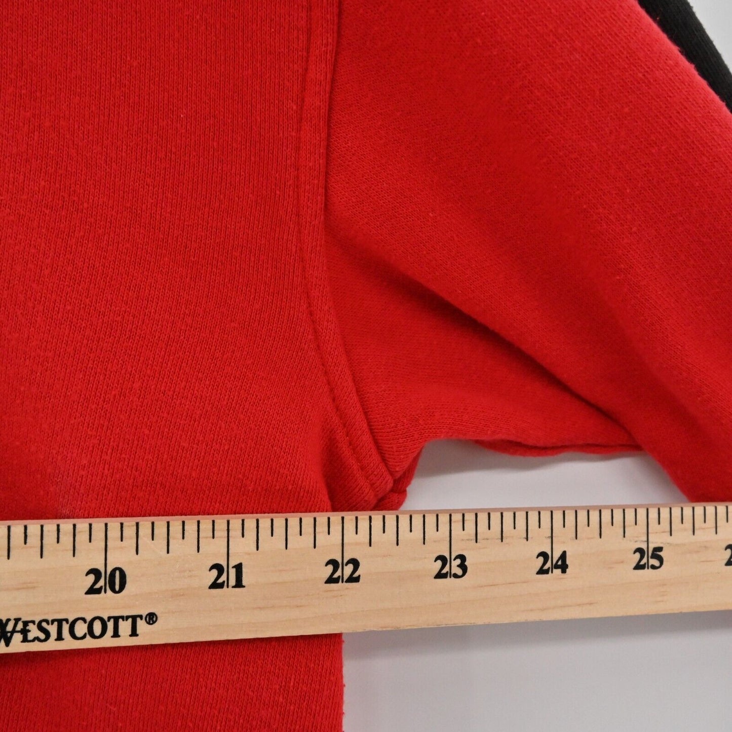 Vtg MONDI Sweatshirt Womens Sz EUR 34 Red Black Cotton Half Zip Sports Logo 90s