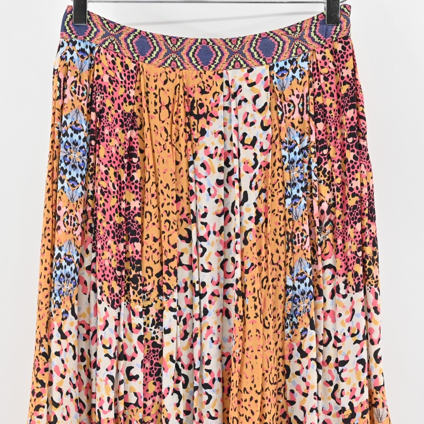 ANTHROPOLOGIE Panthera Maxi Skirt Size 0 Bhanuni by Jyoti Flowy Leopard Boho