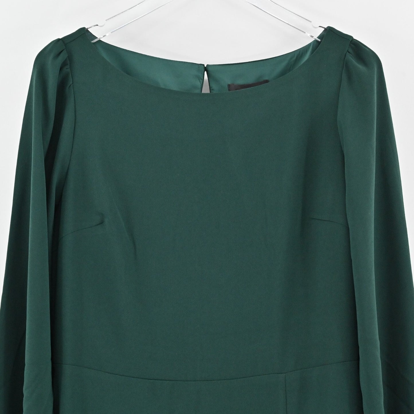 ALEXIA ADMOR Midi Dress Size 12 Emerald Green Bateau Neck ALine Long Sleeve NEW