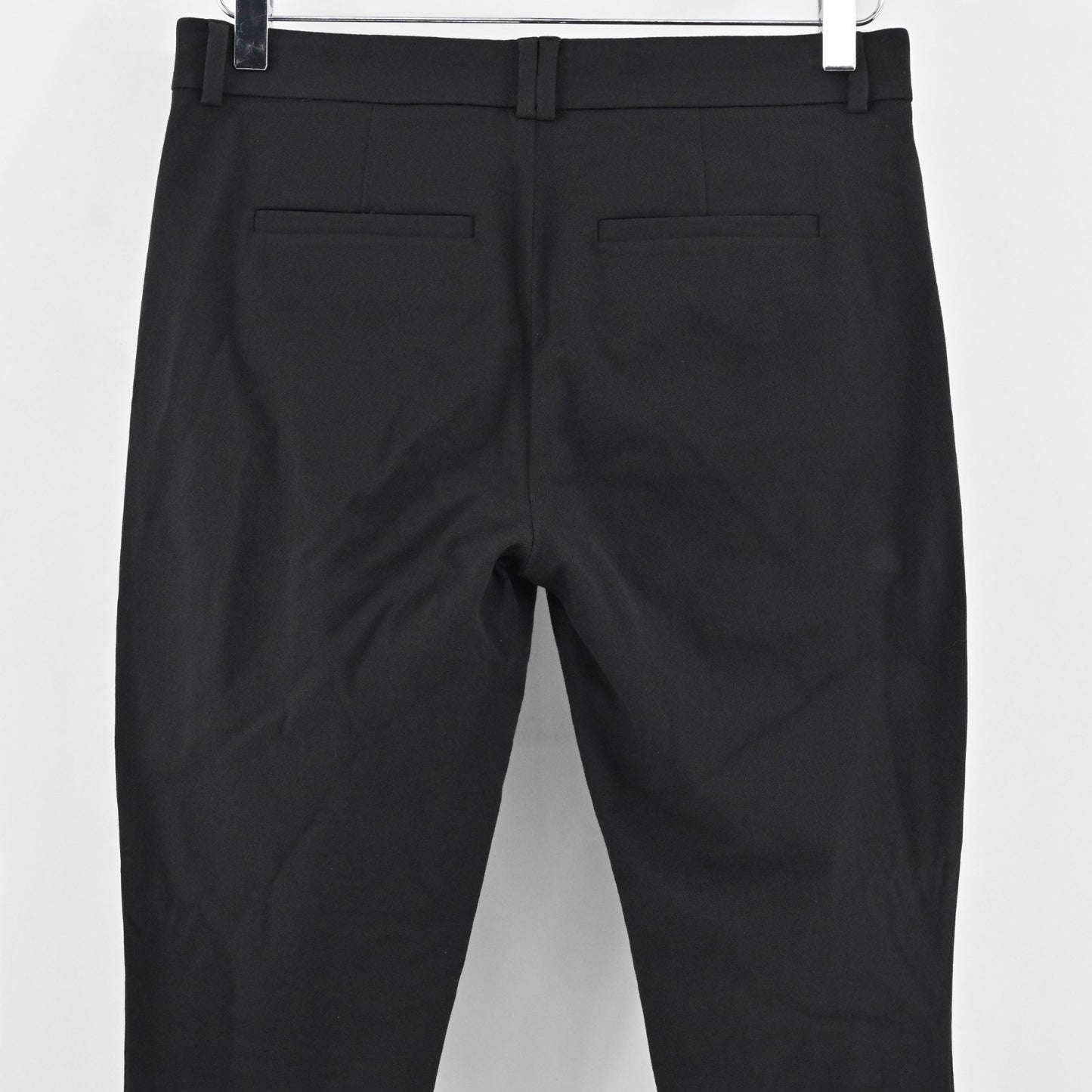 Anthropologie Cartonnier Womens Black Pants Size 2 Ruffle Hem Cropped Capri