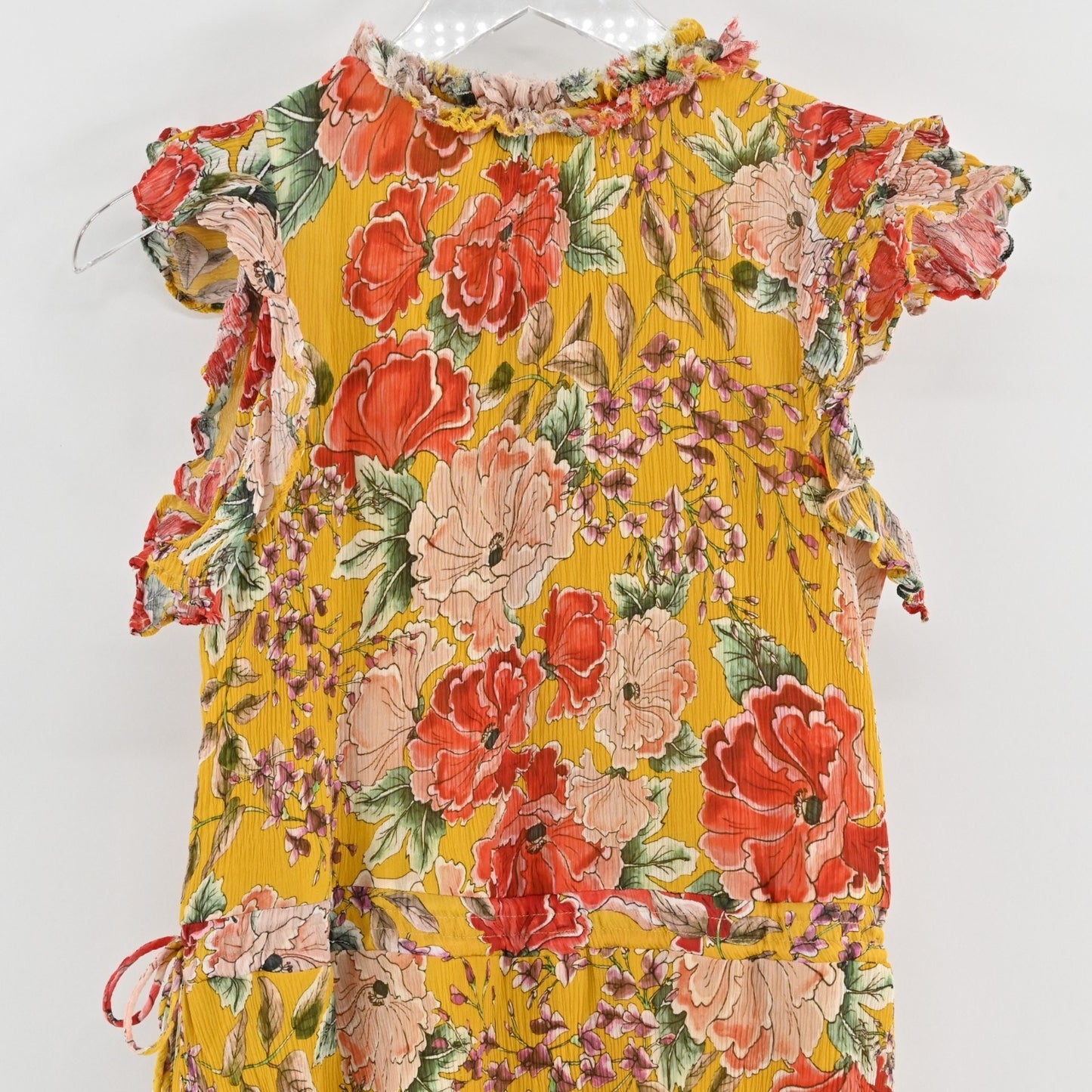 Anthropologie Dolan Ellory Dress Size XS Silk Floral Ruffle Flutter Sleeve Boho