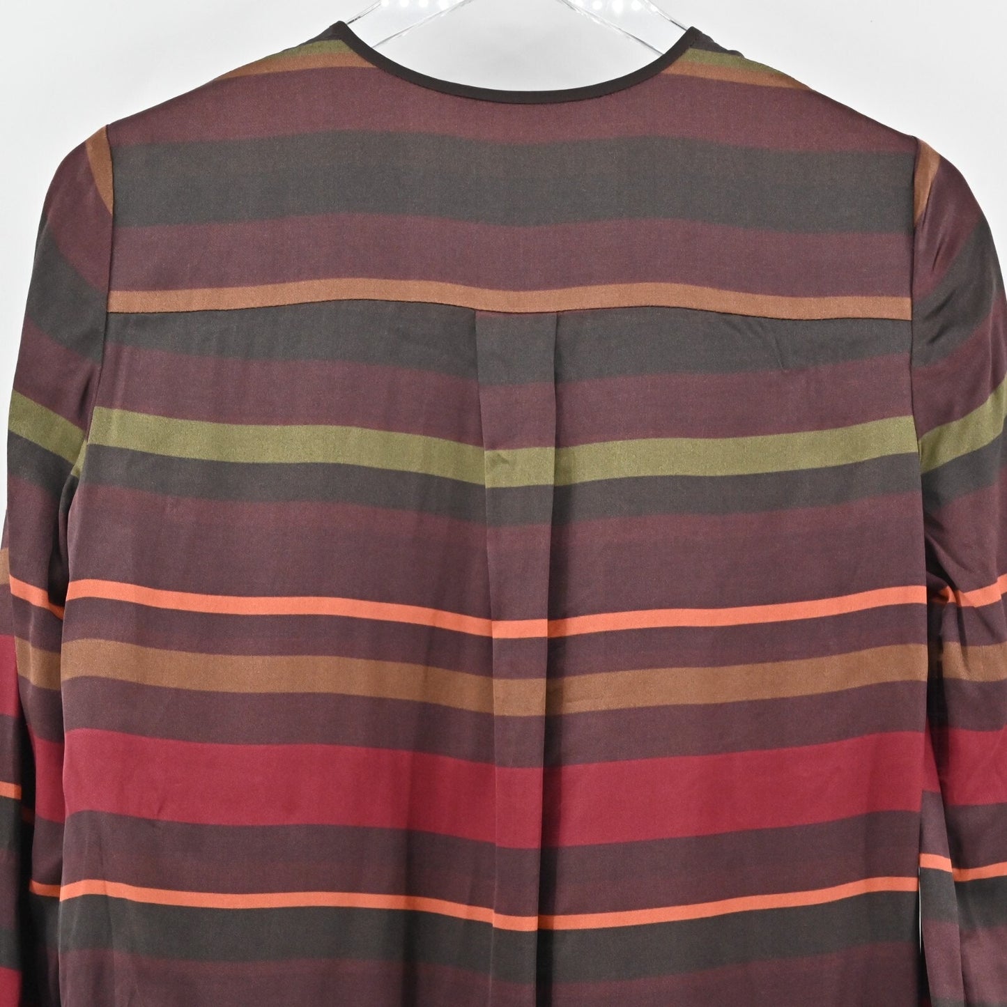 LAFAYETTE 148 Womens Top Size XS Prisha Autumn Stripe Tunic Blouse Rust Capsule