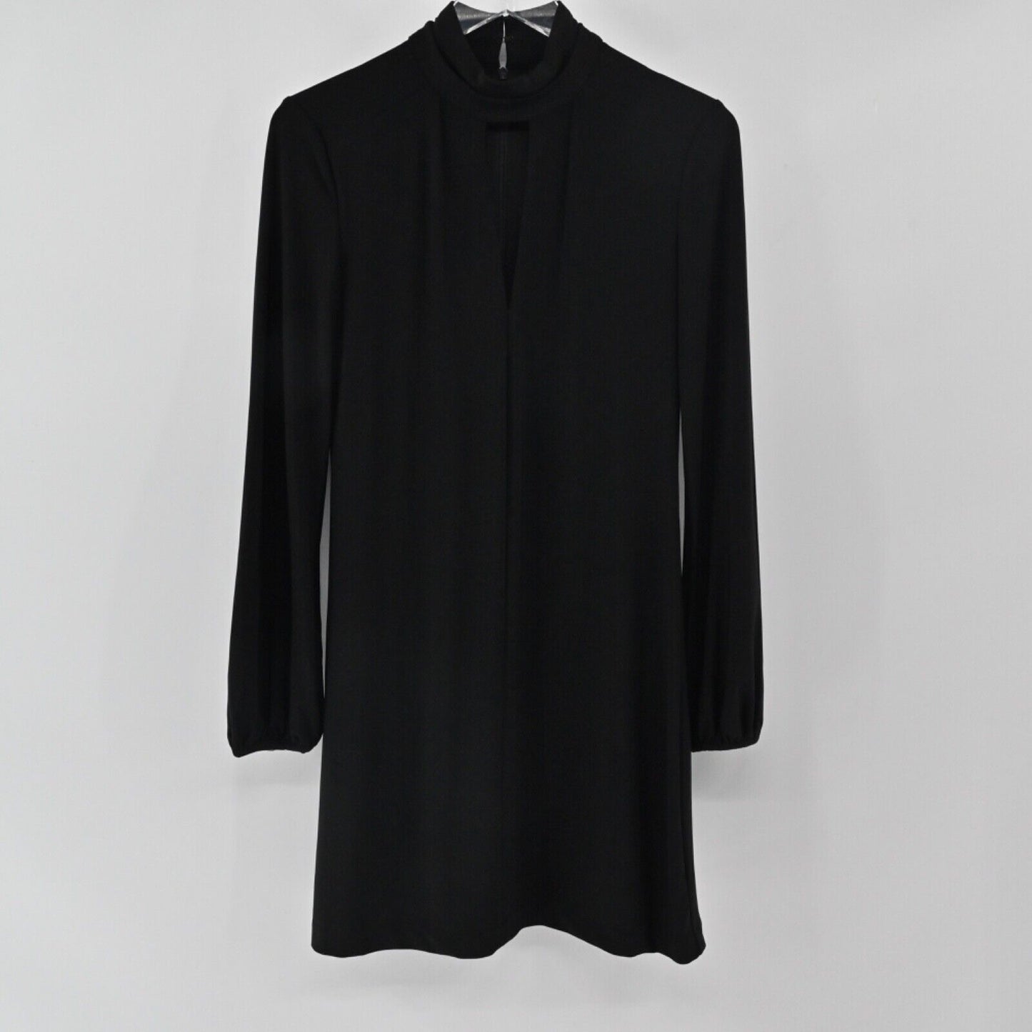 WHBM Dress Womens Size 2 Black Keyhole Mock Neck Long Sleeve Whimsygoth Goth NEW