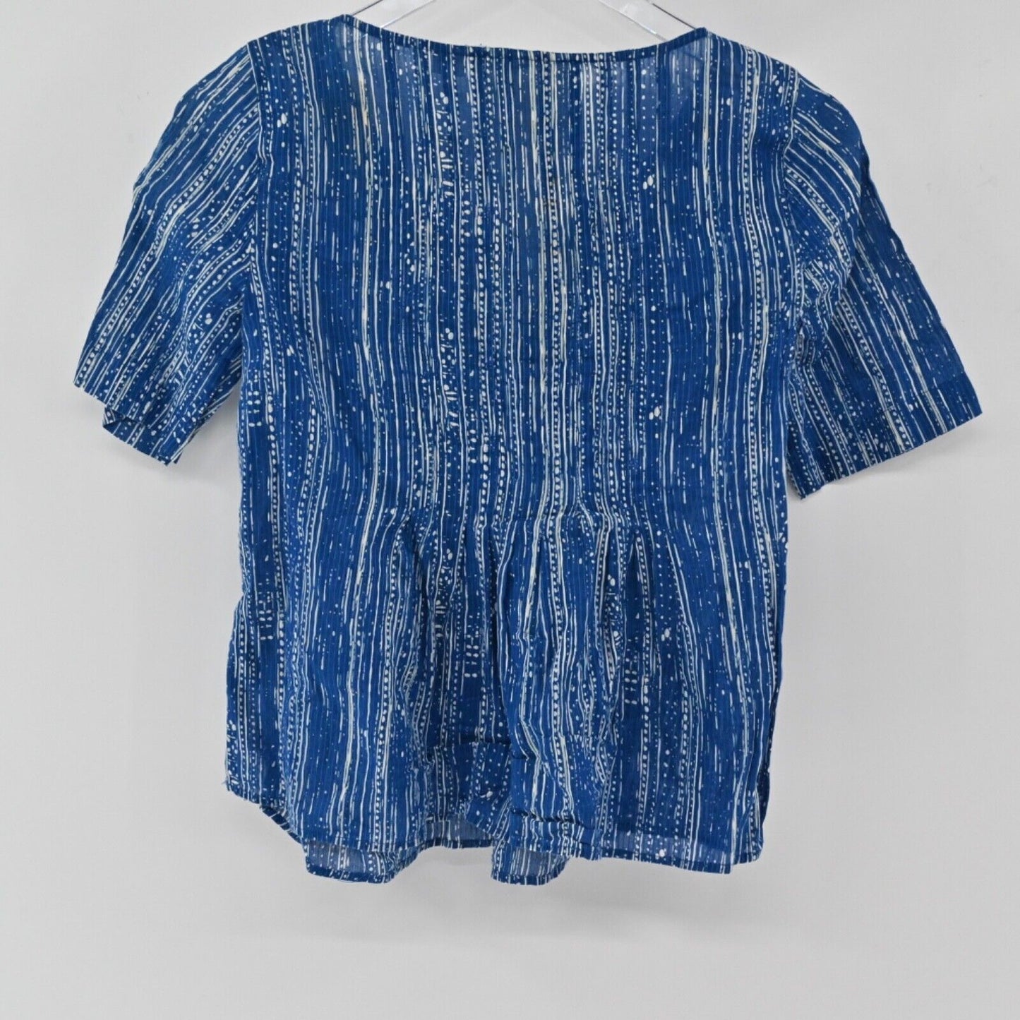 ANTHROPOLOGIE Top Womens Size 0 MAEVE Blue Stripe 100% Cotton Orchid Island Boho