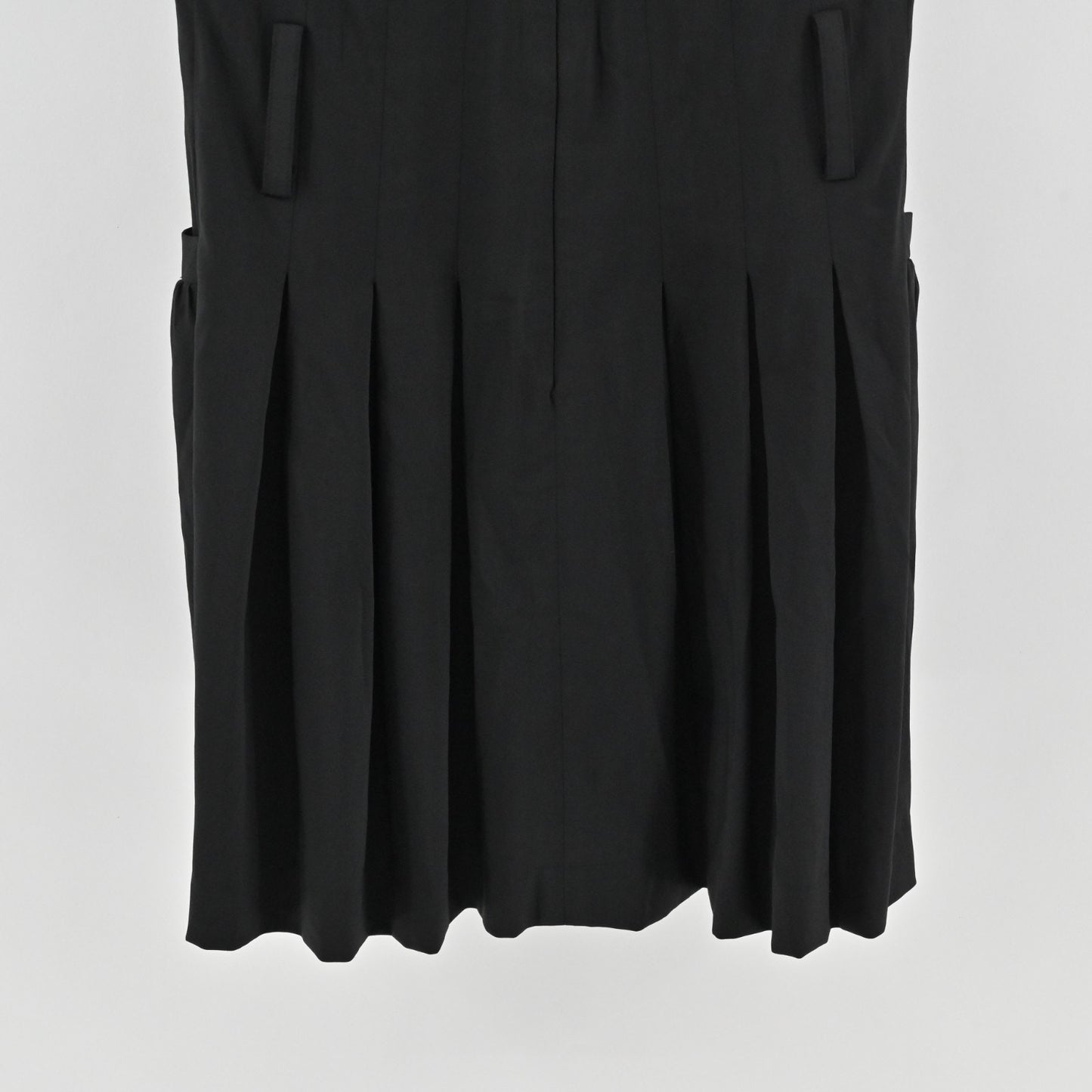 Alice Olivia Black Pleated Dress Size 10 Wool Blend Sheer Short Sleeve Mini