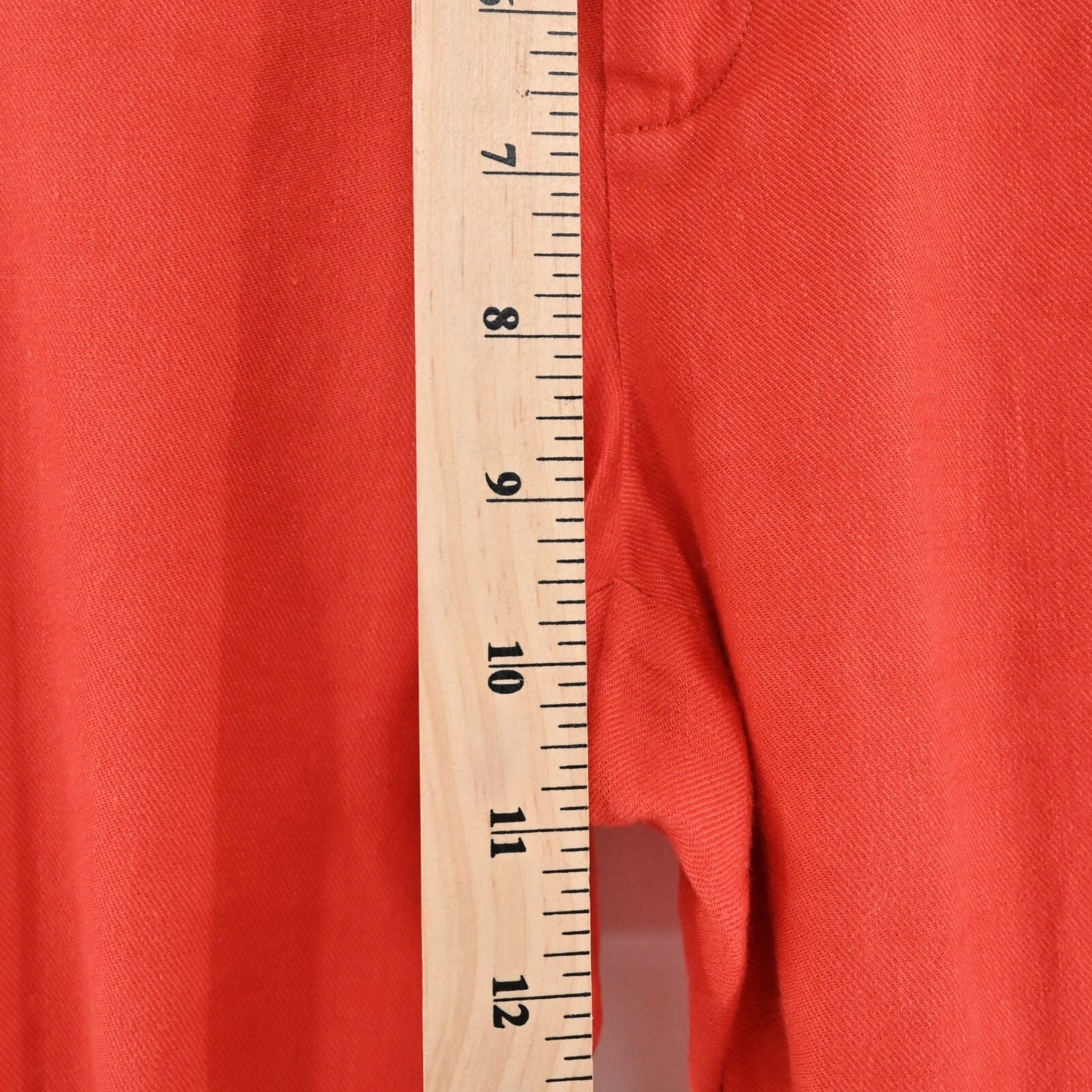 ANTHROPOLOGIE Pants Womens Size 4P Elevenses Coral Red Linen Blend Trousers