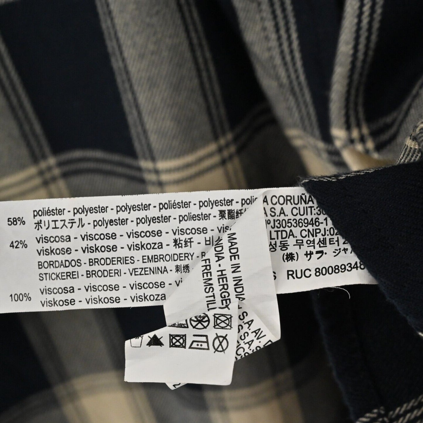 ZARA Top Womens Sz XS Plaid Pearl Snap Flannel Floral Embroidery Beading Pockets