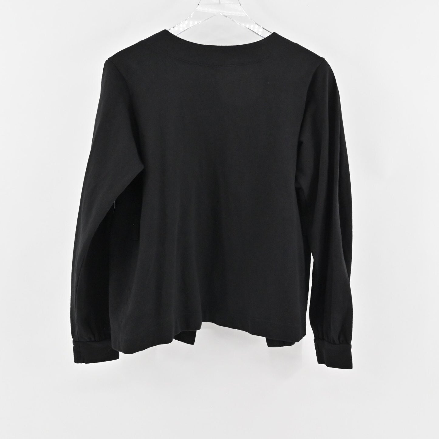 ANTHROPOLOGIE Cardigan Womens Size M T.La Solid Black Open Front Patch Pocket