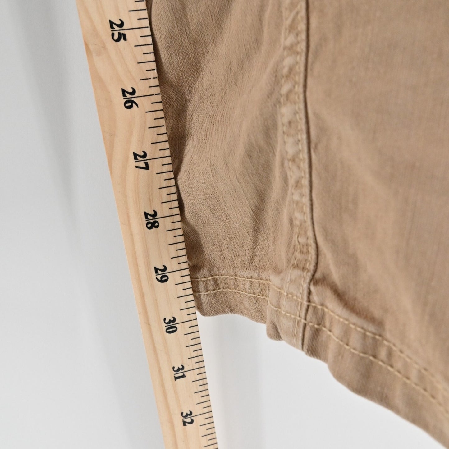 AMO Ellen Womens Pants Size 25 Straight Cargo Pocket Trouser Tan Linen Blend