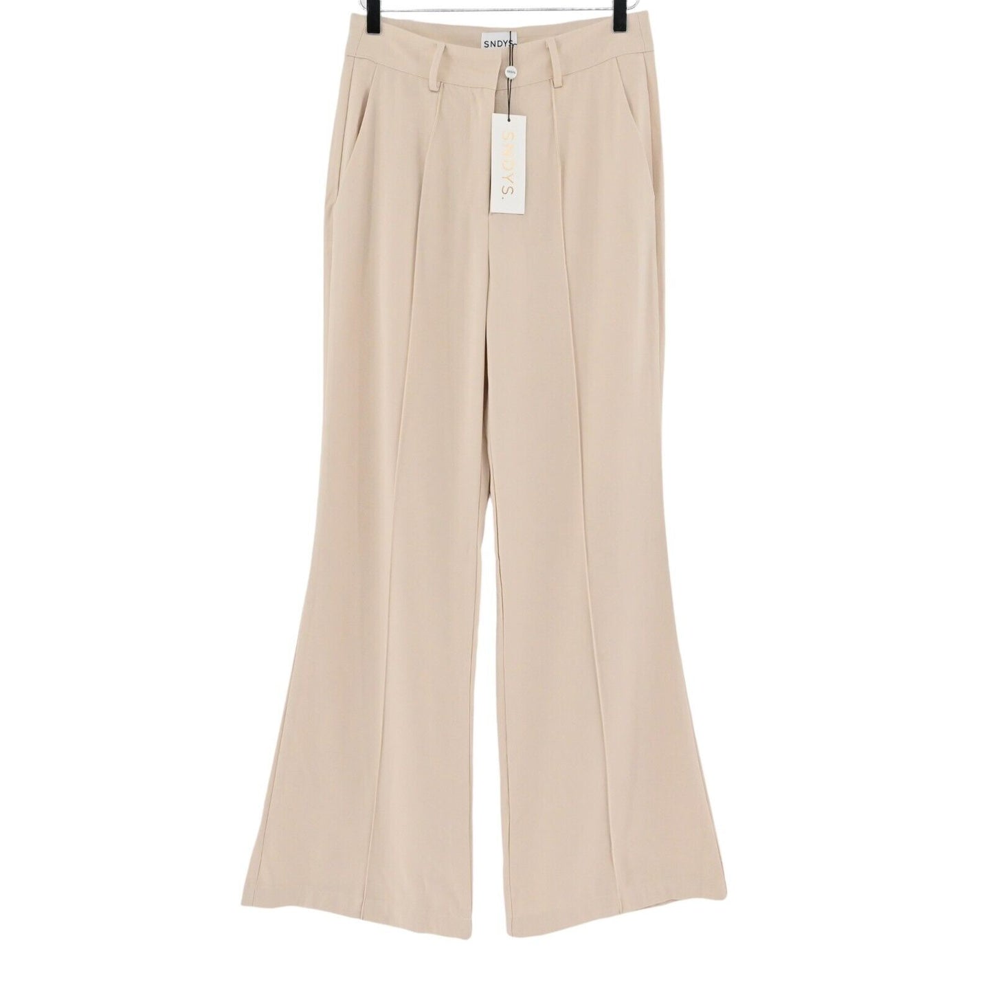 ANTHROPOLOGIE Pants Womens Sz M SNDYS Burland Pant Beige Wide Leg Pleated NEW