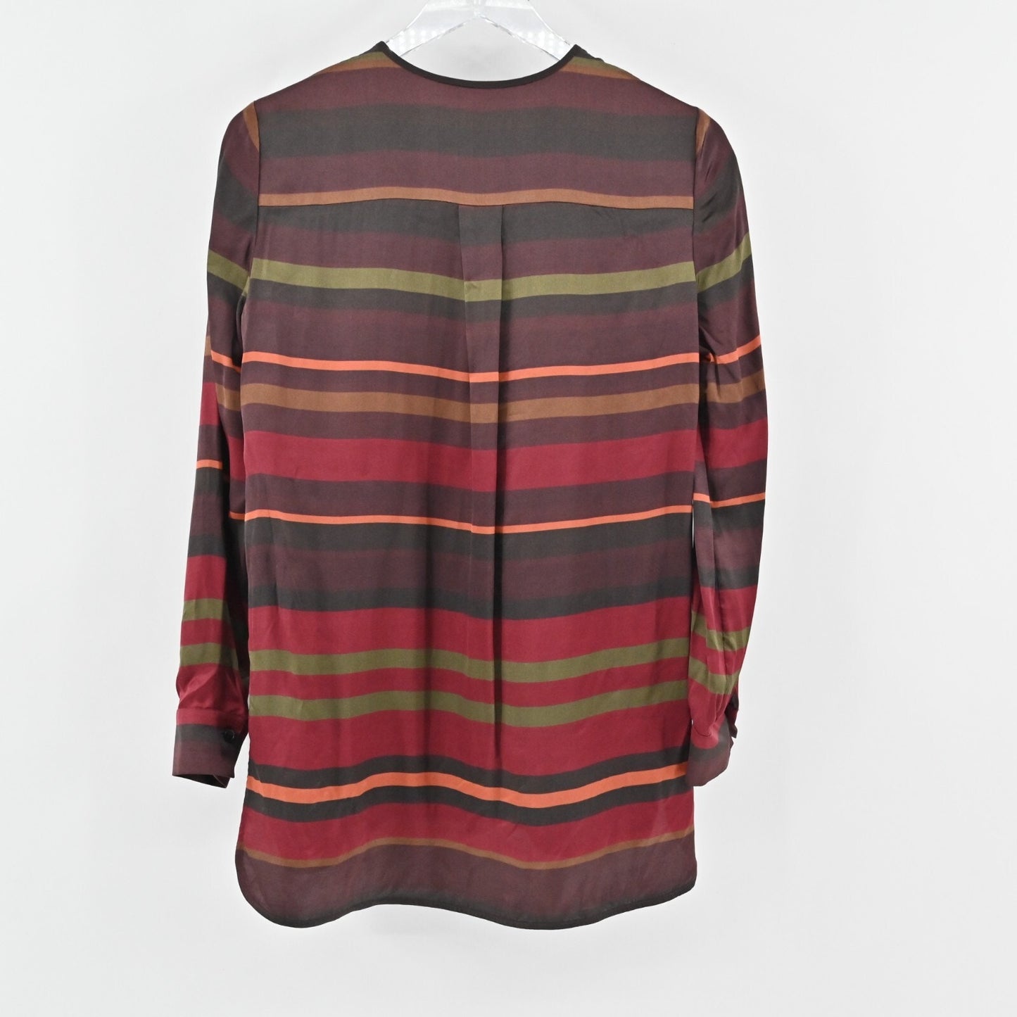 LAFAYETTE 148 Womens Top Size XS Prisha Autumn Stripe Tunic Blouse Rust Capsule
