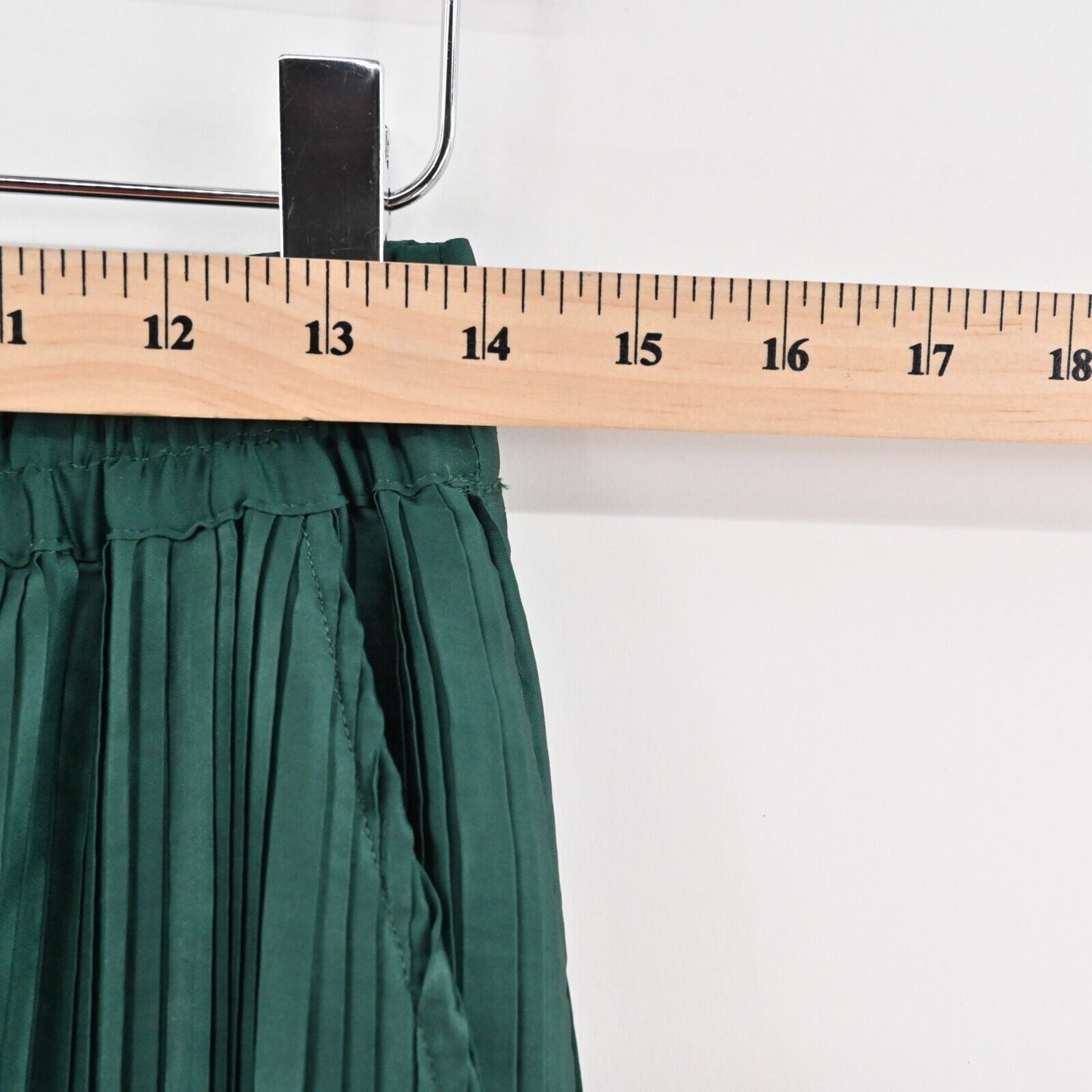 ZARA Pants Womens Size S Emerald Green Pleated Wide Leg Casual Pull On NEW