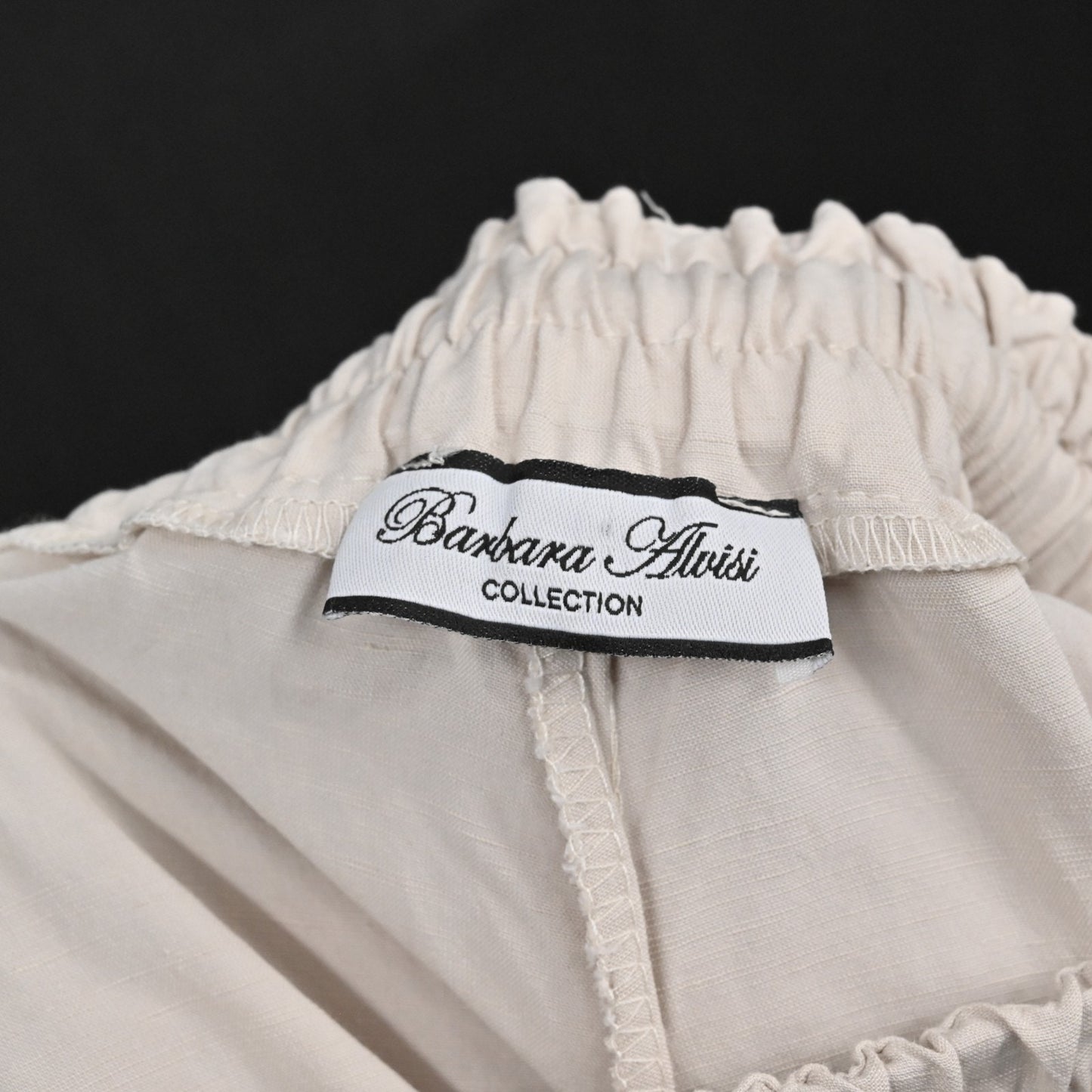 BARBARA ALVISI Womens Wide Leg Pants Size XS Linen Drawstring Minimalist Italy