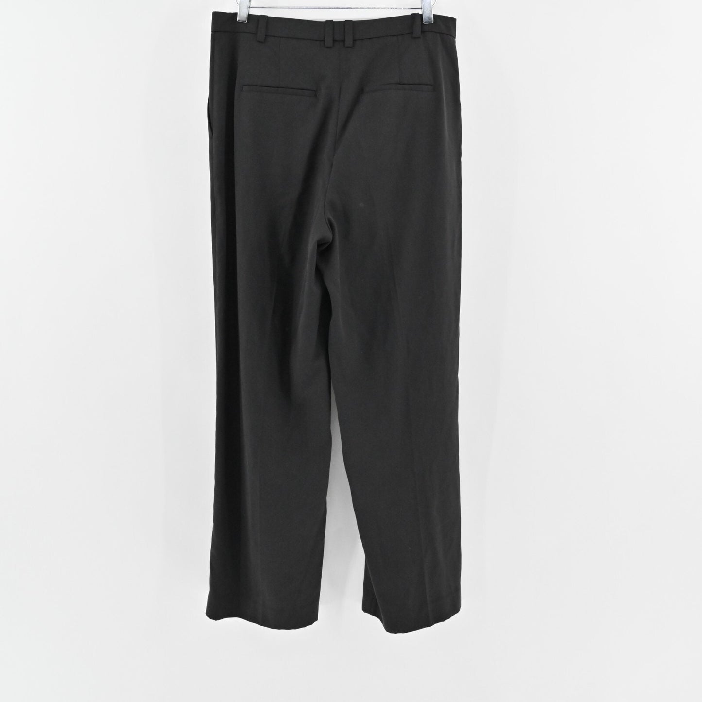 VINCE Pleated Pants Womens Sz 10 Solid Black Wide Leg High Rise Classic Trouser