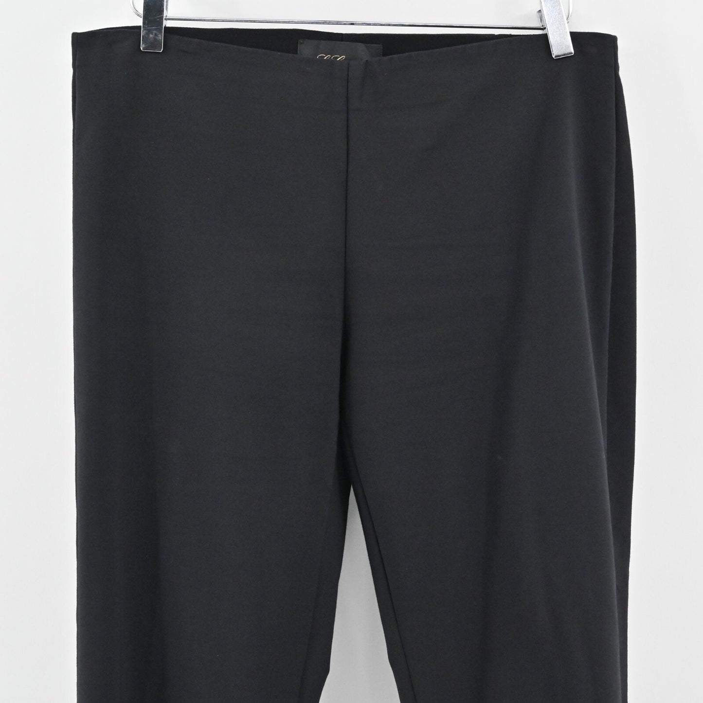 LES COPAINS Pants Womens Size 46 Black Pull On Stretch Slim Straight Leg Office