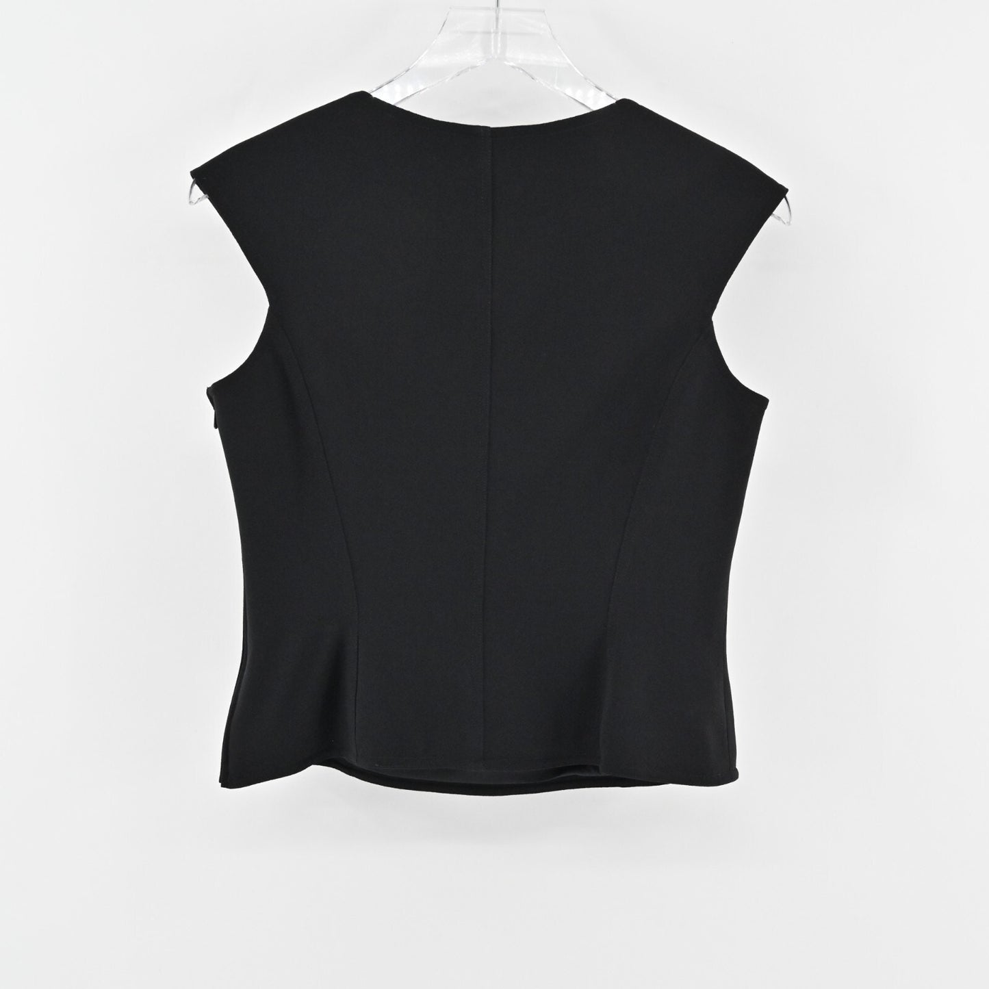 ESCADA Top Womens Size 38 Cap Sleeve Black Quiet Luxury Minimalist Office Career