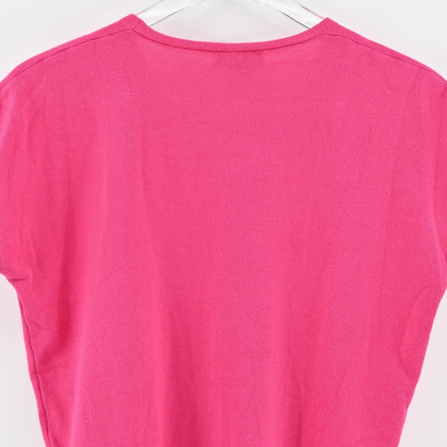 CYNTHIA ROWLEY Pink Sweater Womens Size S VNeck Short Dolman Sleeve Knit Top