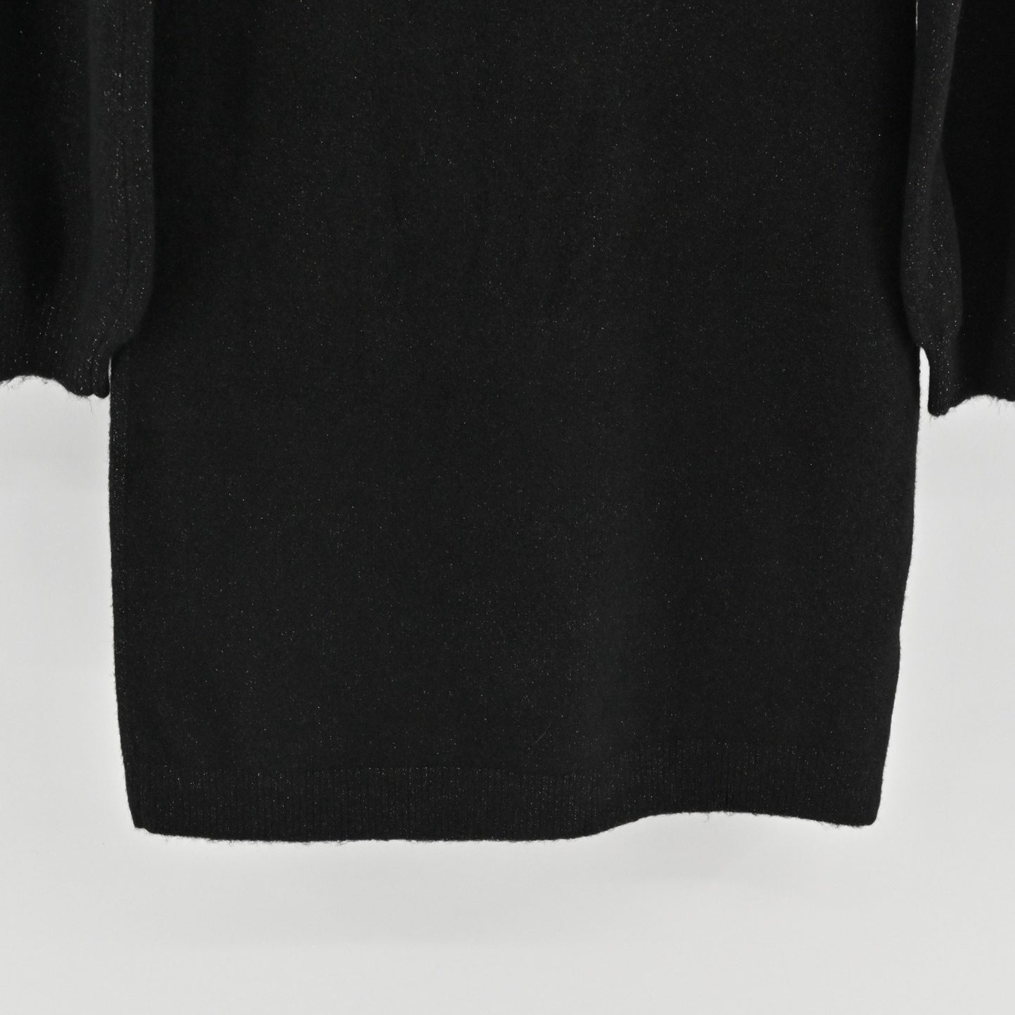 LOFT Metallic Sweater Dress Size XS Black Rhinestone Super Soft Knit Long Sleeve