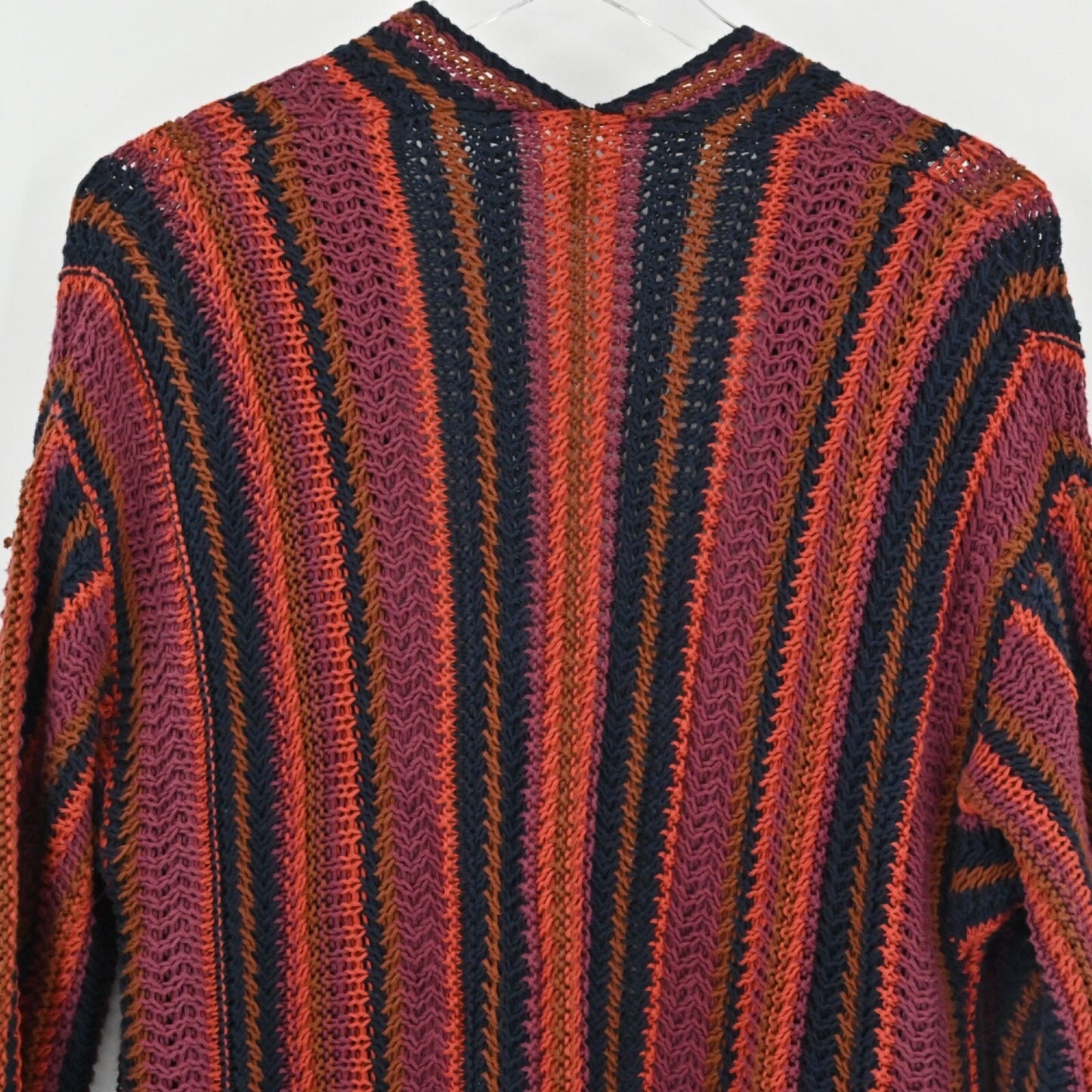 Urban Outfitters Womens Riley Cardigan Size S Orange Navy Striped ECOTE Sweater