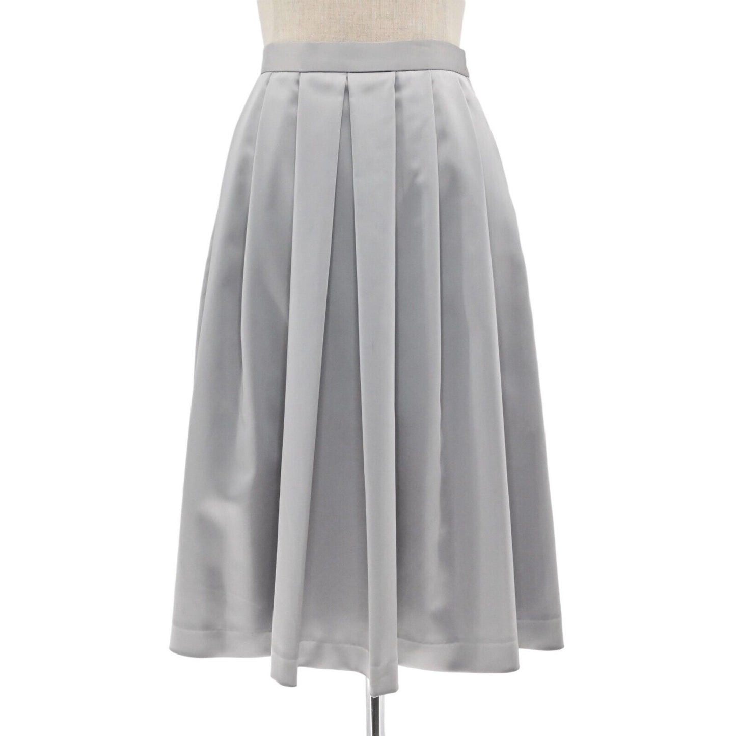 ZARA Pleated Skirt Womens Size XS Satin Gray Retro Academia Preppy Office Career