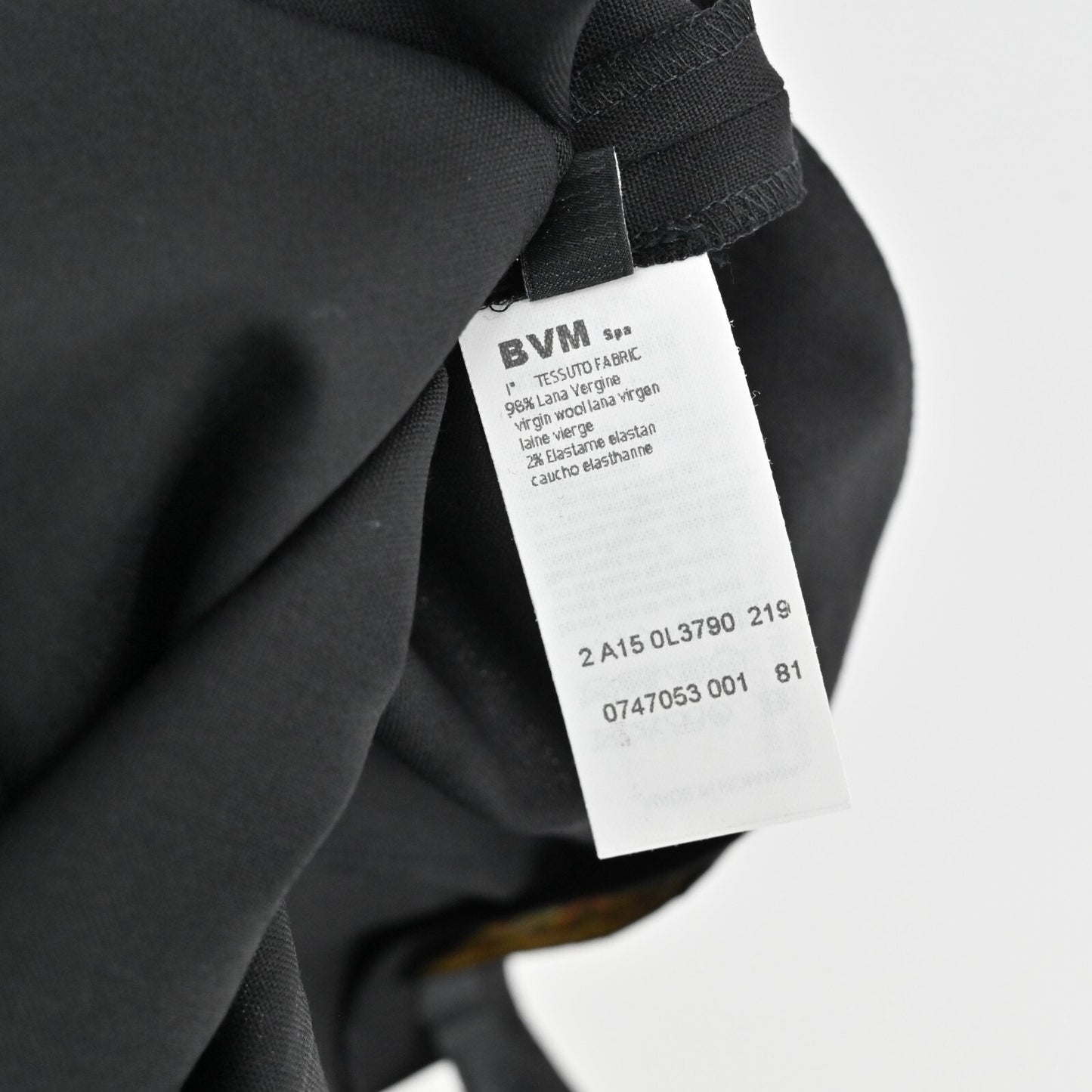 LES COPAINS Pants Womens Size 48 Black Loro Piana Wool Straight Leg Trousers