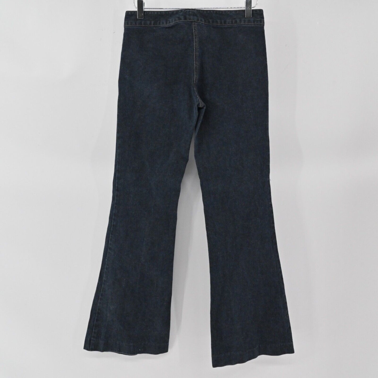 Vtg THEORY Jeans Womens Sz 2 Flare Trouser Dark Wash Low Rise Stretch Office Y2k