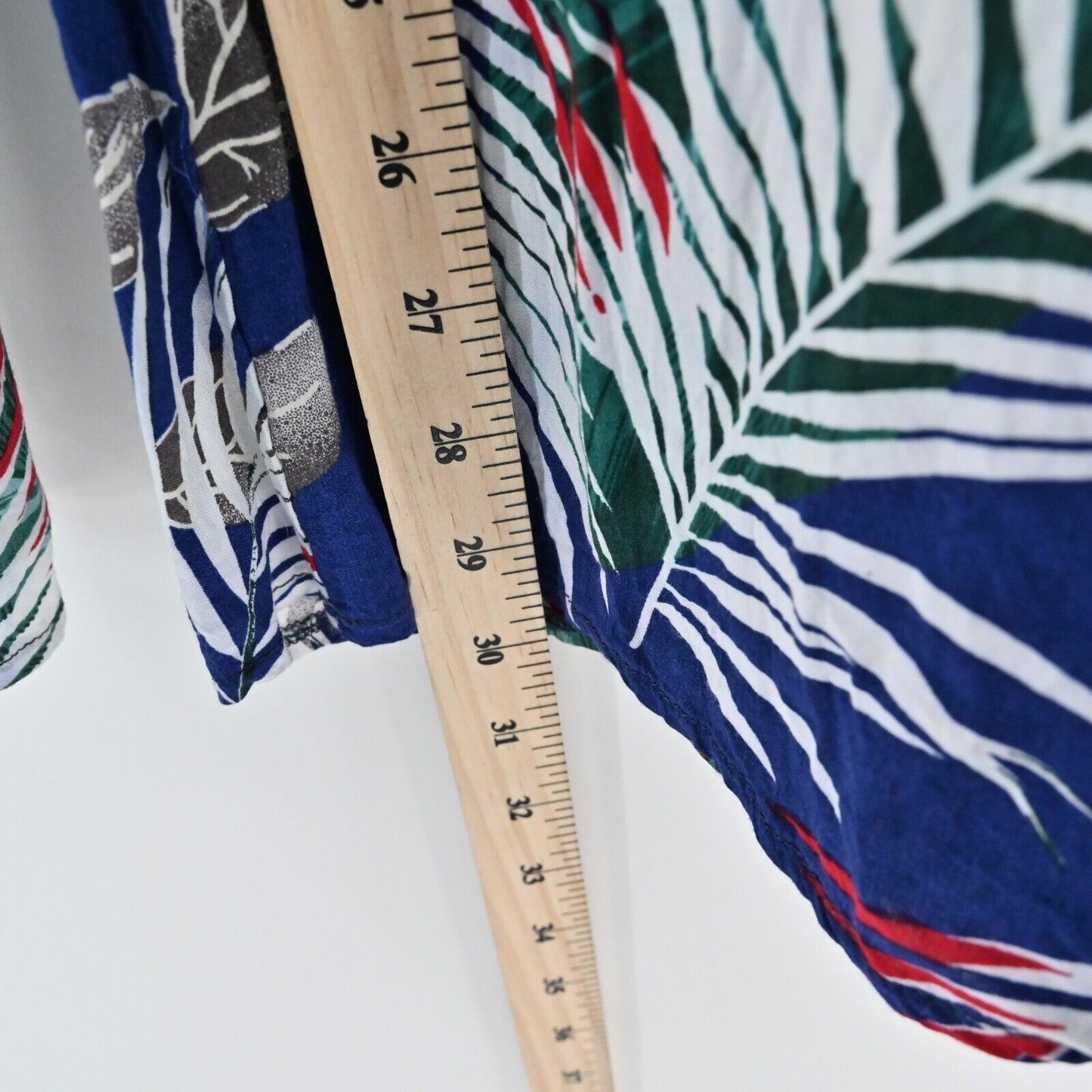THE SANG Pants Womens Size M Blue Tropical Print High Rise Wide Leg Beach Boho