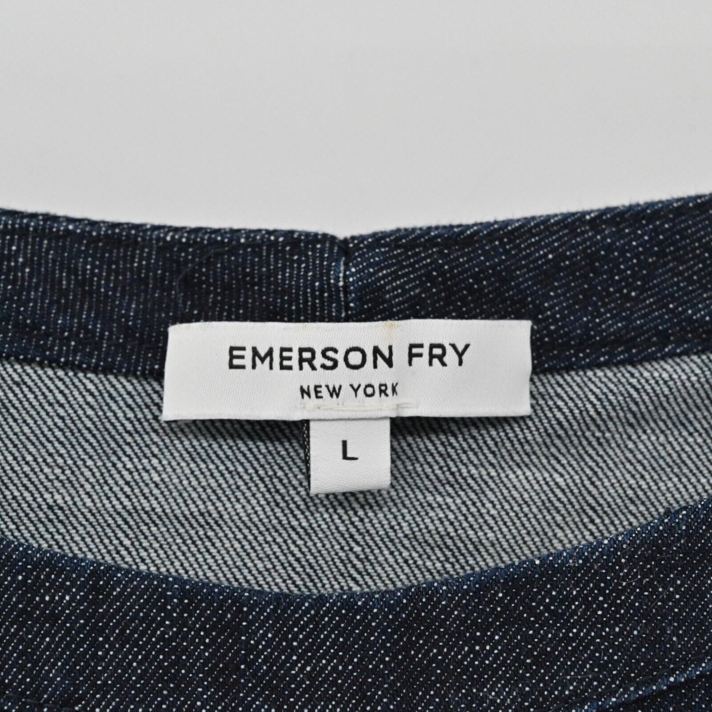 EMERSON FRY Dress Womens Size L Blue Jean Drawstring Waist Denim Tuckernuck