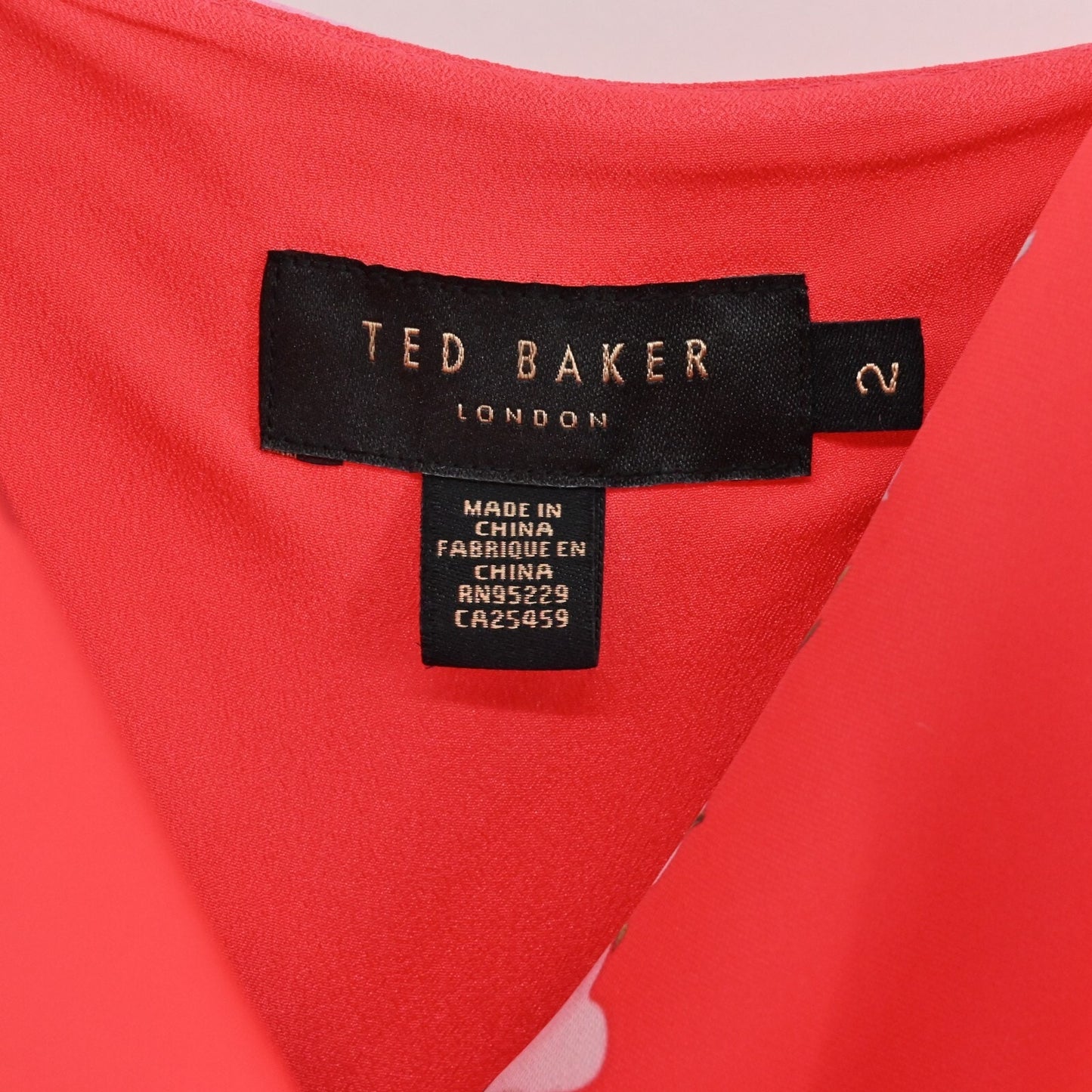 TED BAKER Jumpsuit Womens Size S Piiper Wrap Belted Berry Sundae Red Floral