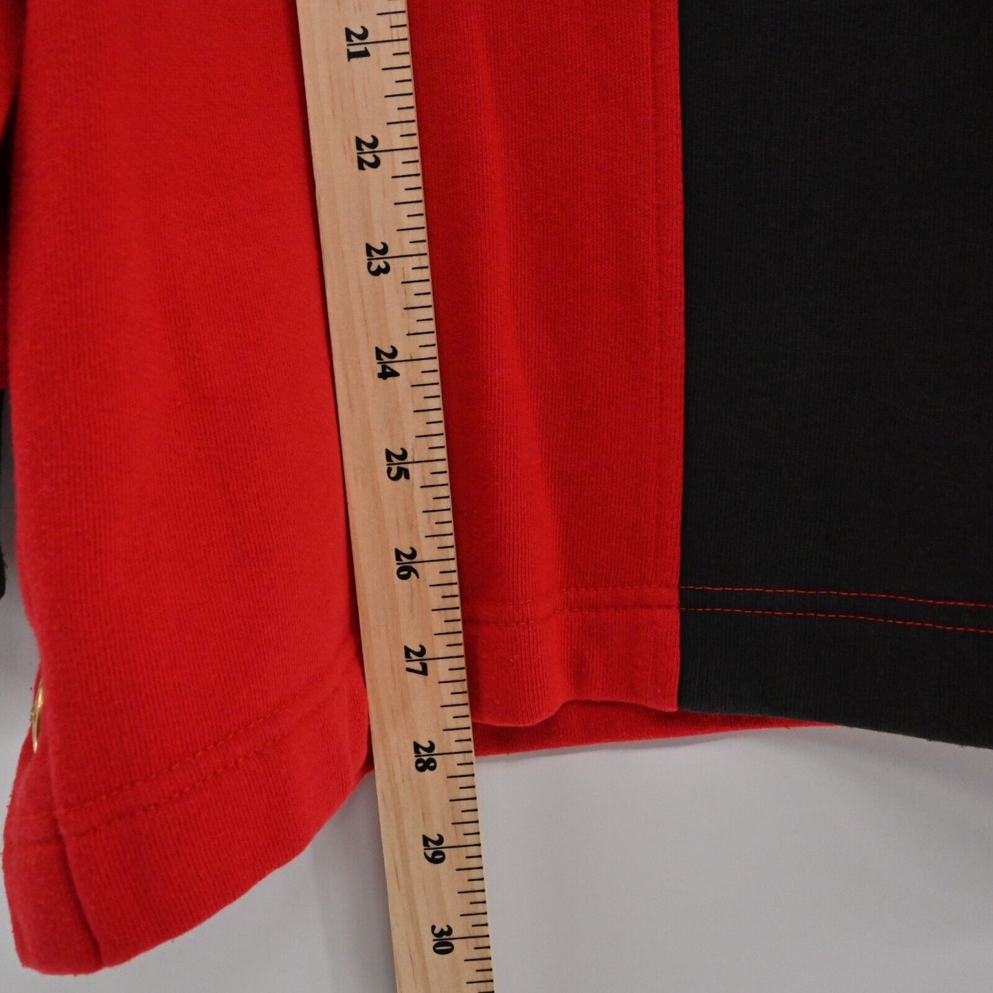 Vtg MONDI Sweatshirt Womens Sz EUR 34 Red Black Cotton Half Zip Sports Logo 90s