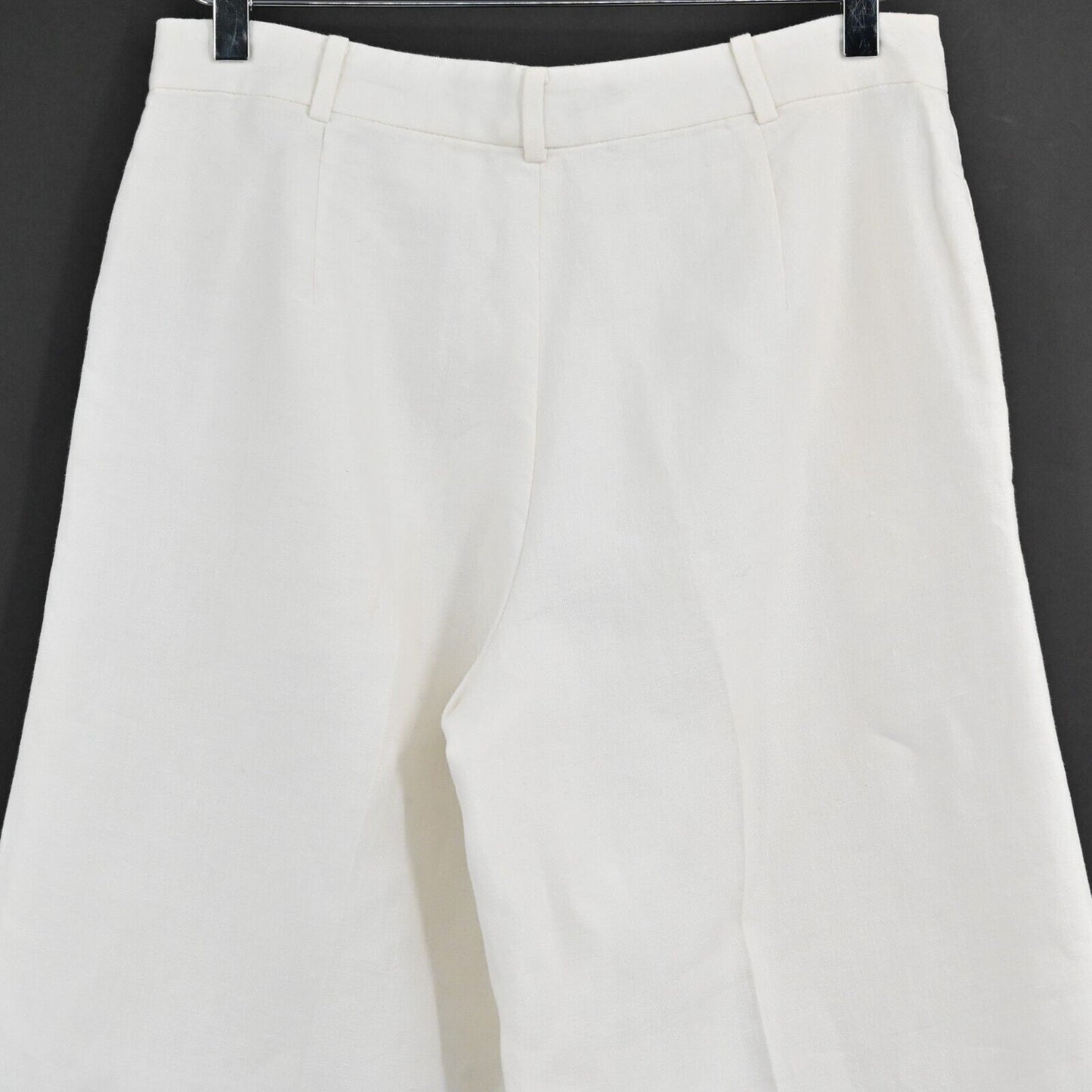 RALPH LAUREN Black Label Pants Womens Sz 6 White Linen Blend Cropped Wide Leg