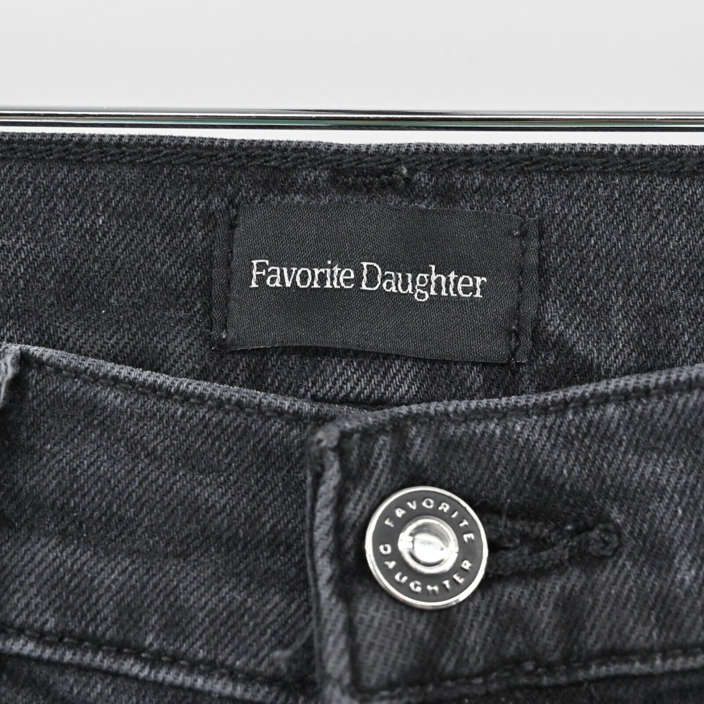 FAVORITE DAUGHTER Jeans Womens Sz 26 Black Valentina Tower Super High Rise FLAW